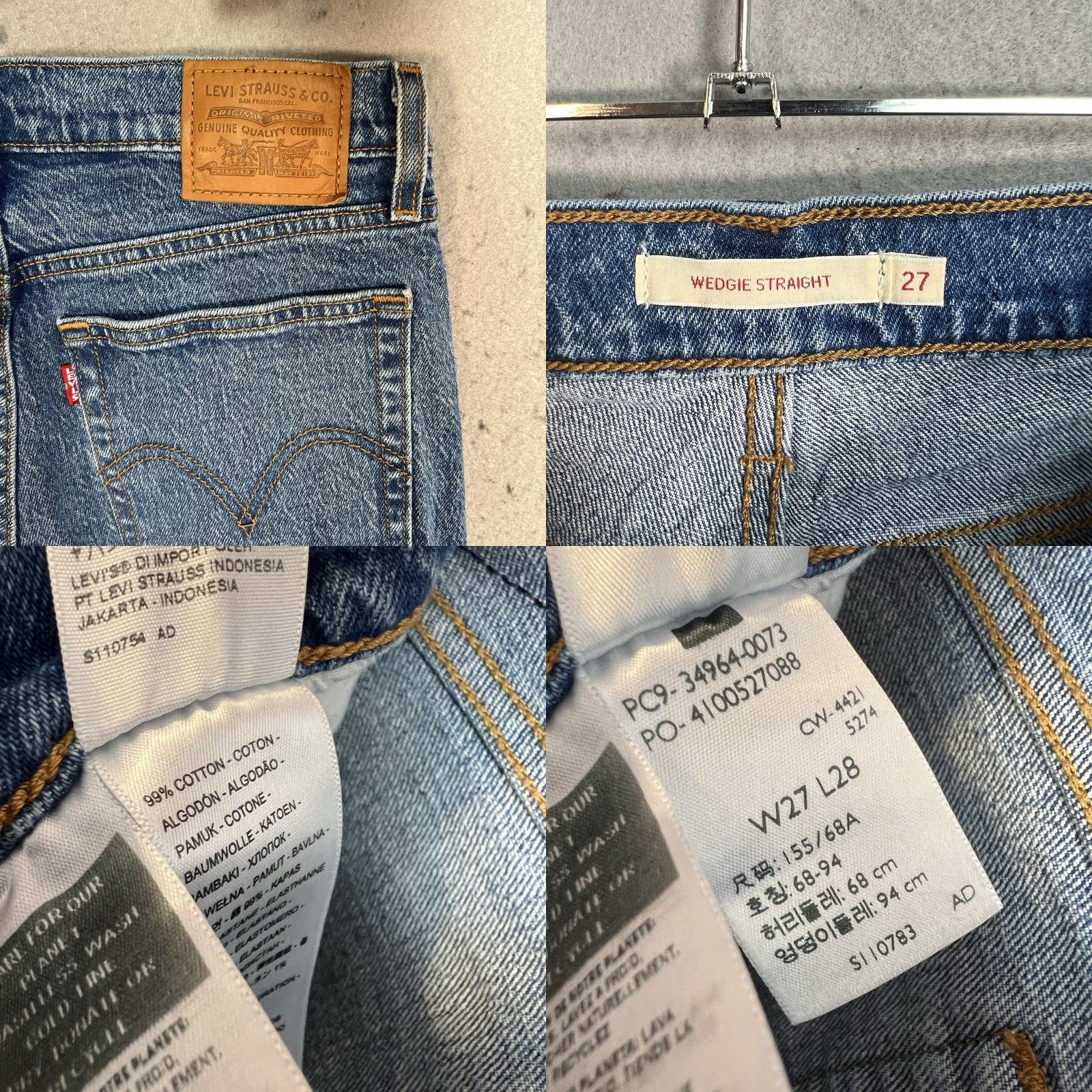 Denime Levis Jeans Womens Wedgie Straight Leg Jeans 27 Button Fly Medium Wash Denim Size 27" / US 4 / IT 40 - 8 Thumbnail