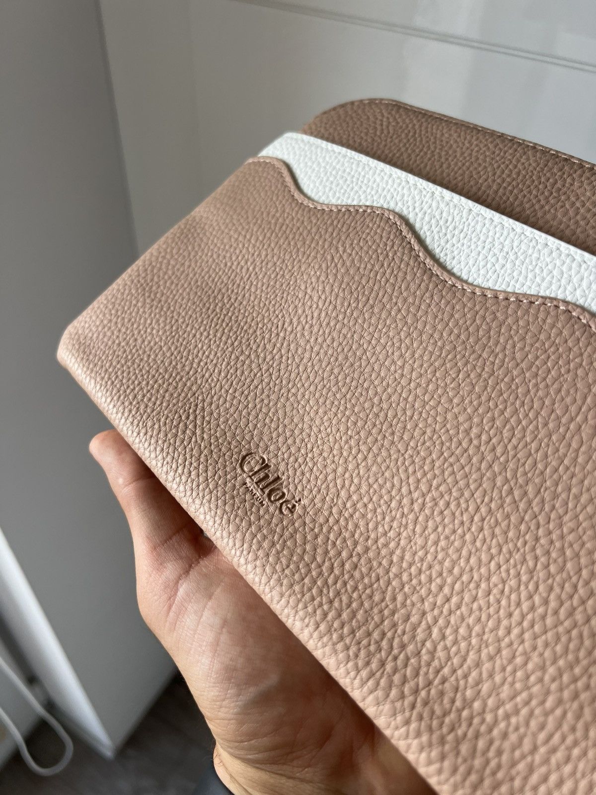 Chloe Chloe Parfum Zip Navy Pink/Beige Clutch Bag Size ONE SIZE - 4 Thumbnail