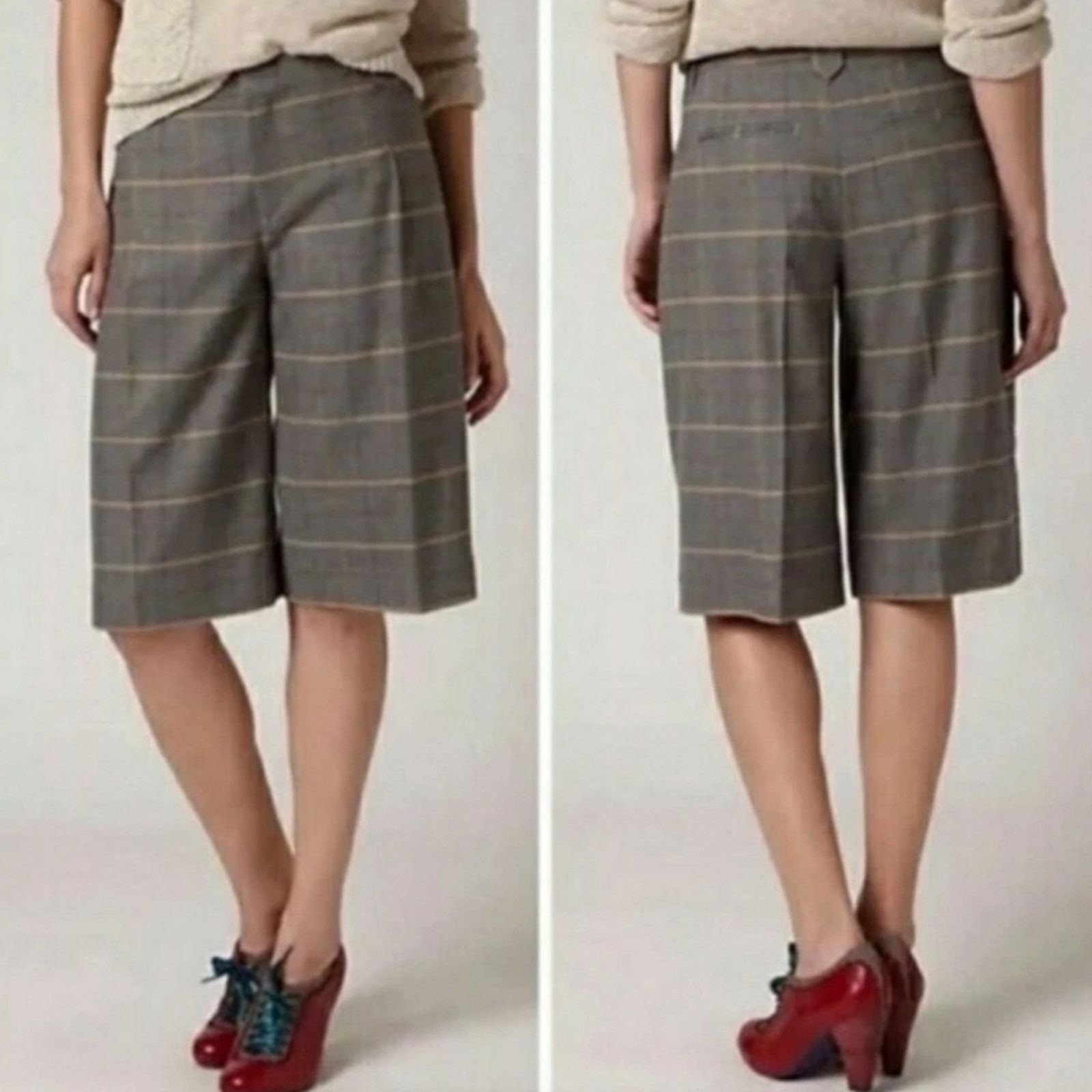 Anthropologie Anthropologie Cartonnier Plaid Pleated Shorts Womens 12 Size 34" / US 12 / IT 48 - 1 Thumbnail
