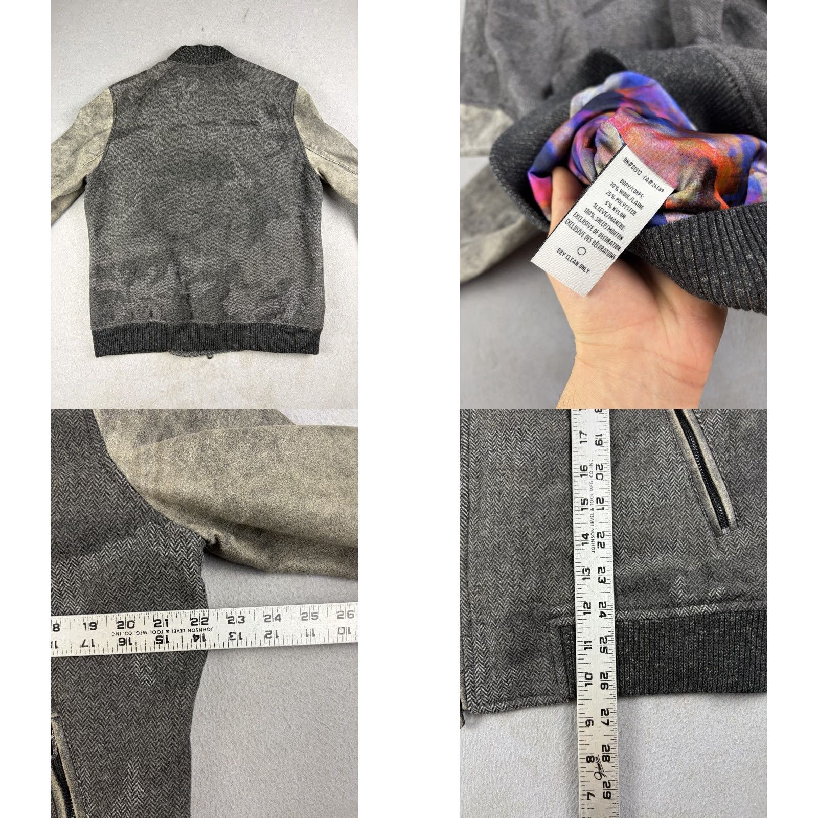 Robert Graham Robert Graham Jacket Men L Gray Camo Wool Blend Full Zip Bomber Coat Size US L / EU 52-54 / 3 - 8 Thumbnail