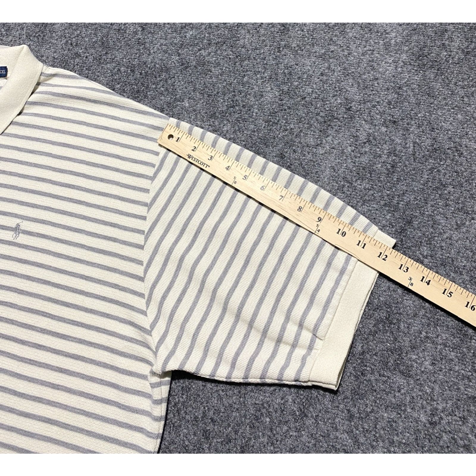 Polo Ralph Lauren Polo Ralph Lauren Polo Shirt Mens 2XL White Gray Striped Classic Casual Polo Golf Shirt Mens 2XL White Gray Striped Casual Size US XXL / EU 58 / 5 - 8 Thumbnail