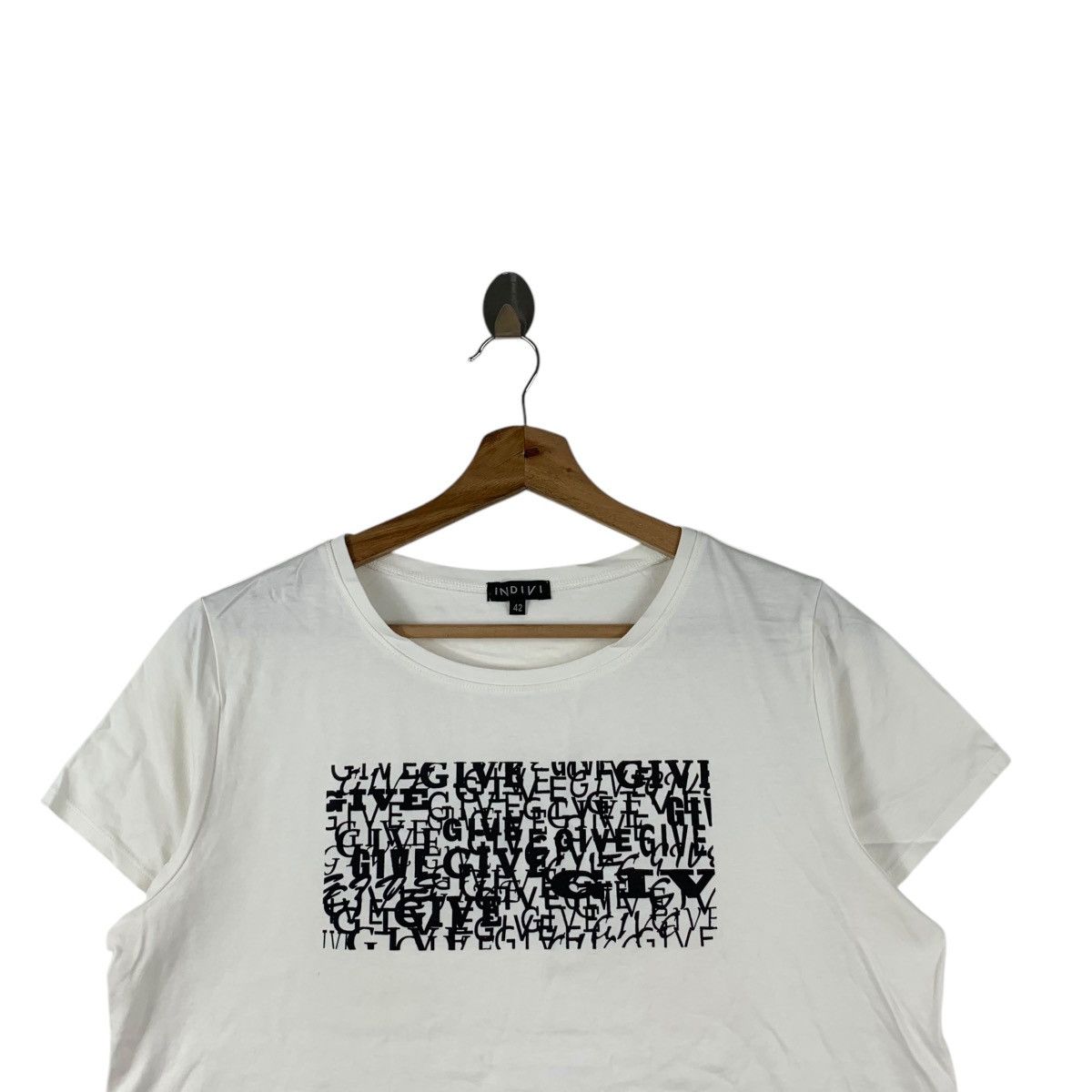 Vintage Vintage INDIVI JAPAN Give And Give Again Artwork Tee Shirt Size M / US 6-8 / IT 42-44 - 2 Thumbnail
