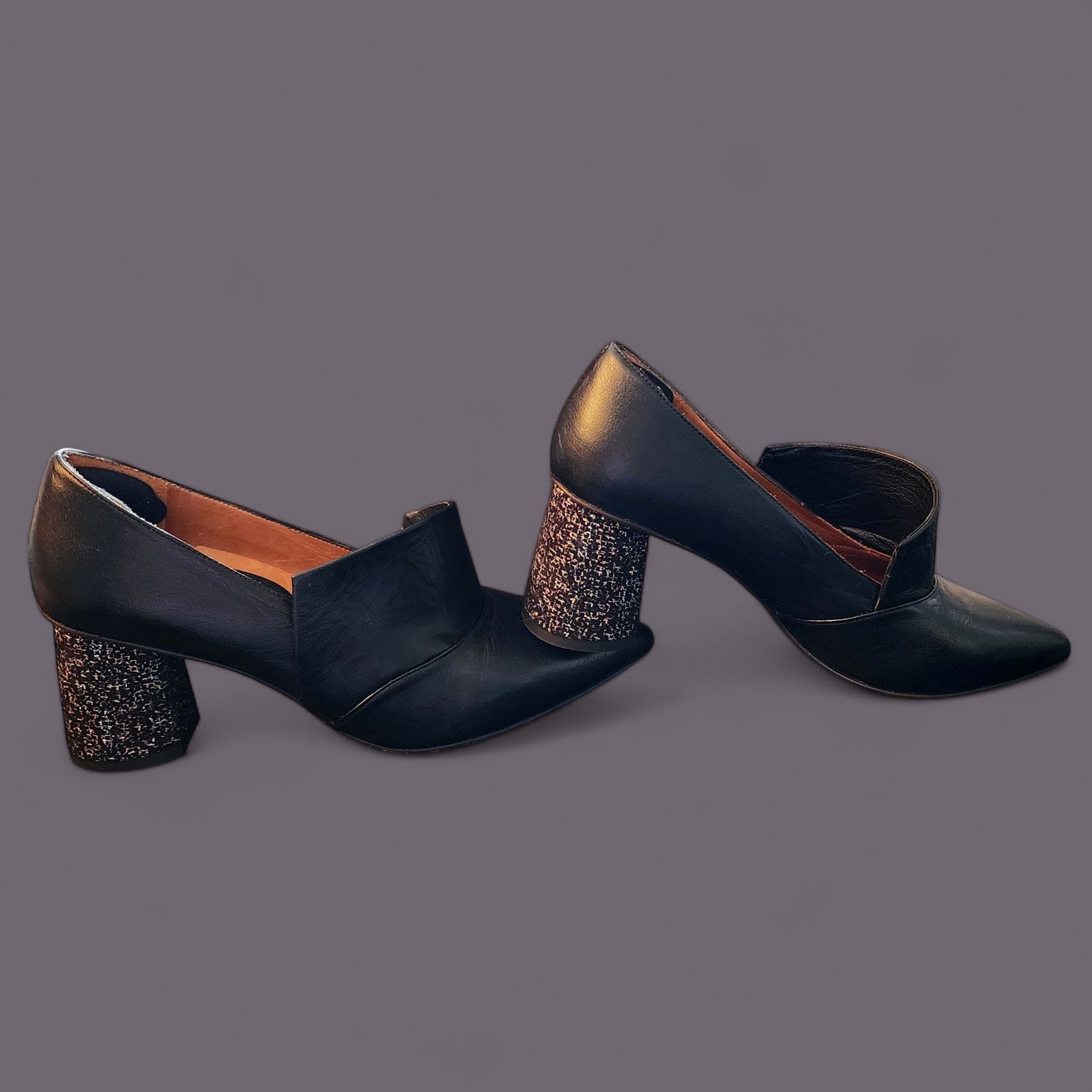 Other Chie Mihara black leather block heels size 38 size U.S 7.5 Size US 8 / IT 38 - 5 Thumbnail