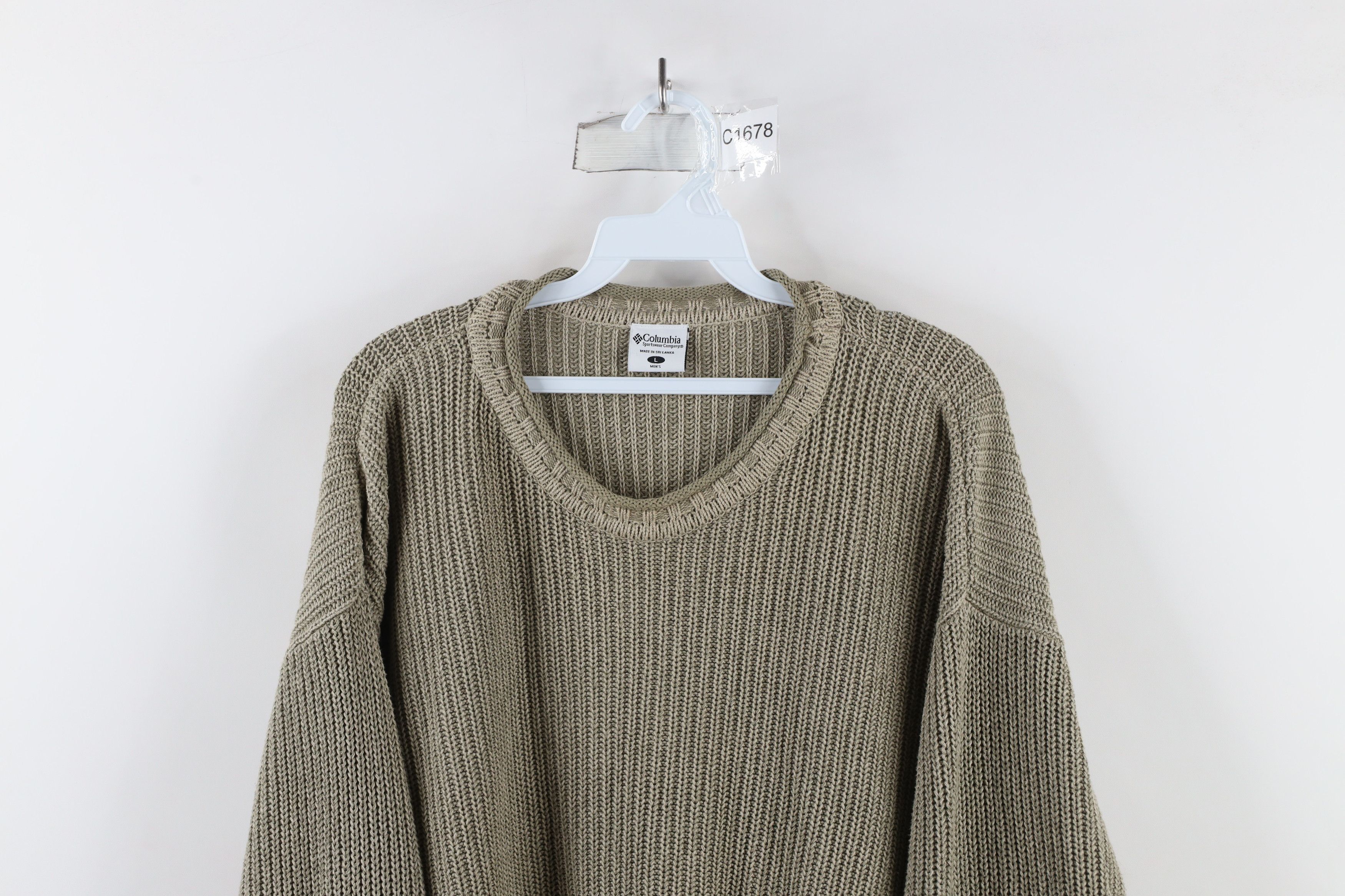 Columbia × Vintage Vintage 90s Columbia Marled Cotton Ribbed Knit Sweater Beige Size US L / EU 52-54 / 3 - 2 Thumbnail