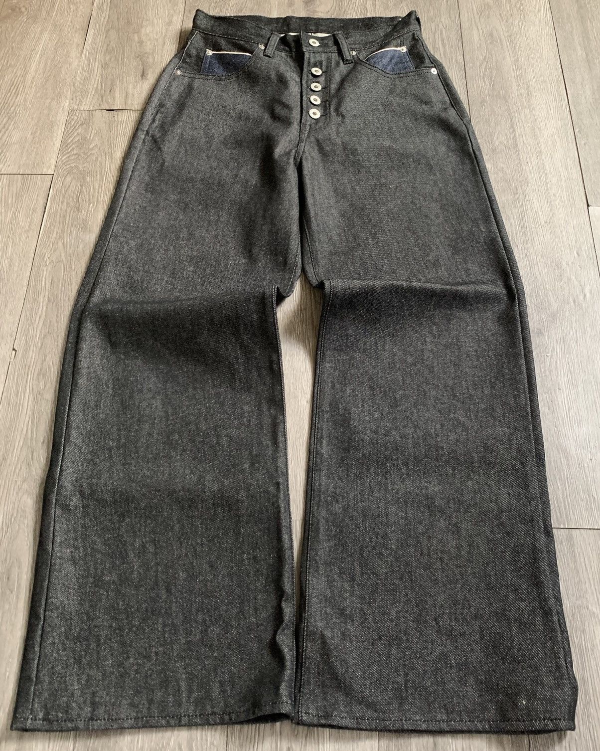 Japanese Brand DOOF.YOUTH KAIHARA JAPANESE RAW DENIM FLARE WIDE LEG JEANS Size US 32 / EU 48 - 1 Thumbnail