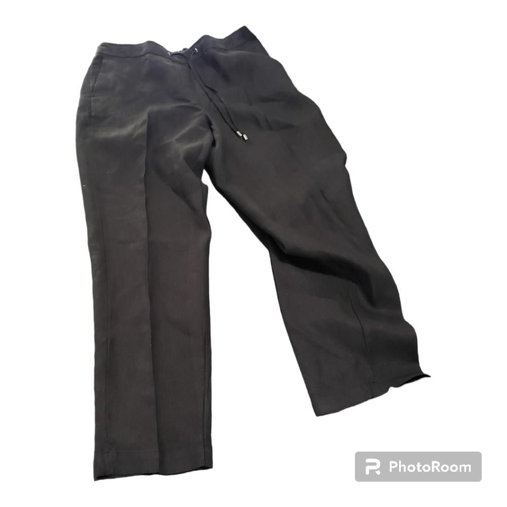 Chicos CT689 Chico's Ladies Black Linen Drawstring Pant 10T Size 32" / US 10 / IT 46 - 1 Thumbnail