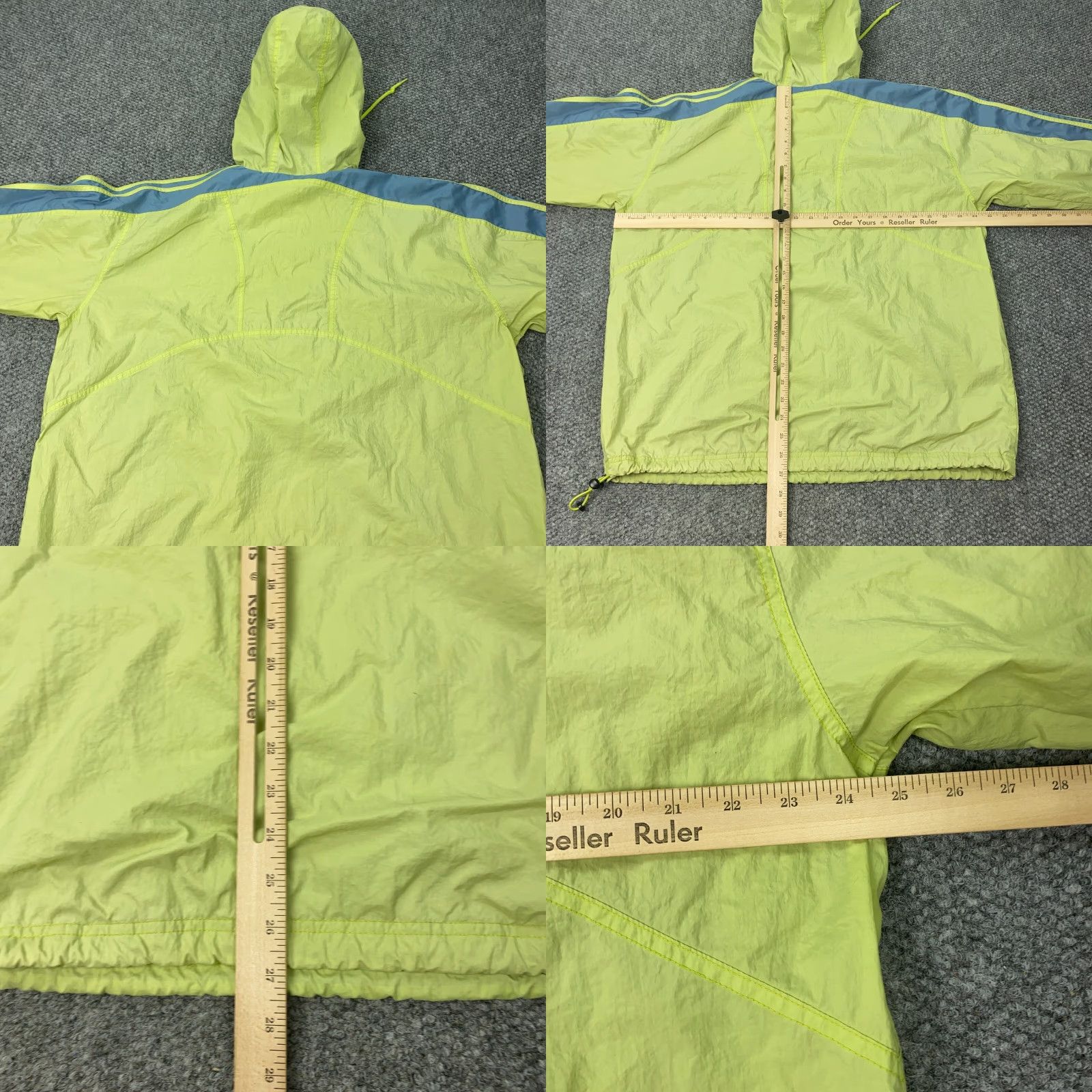 Adidas VINTAGE adidas Jacket Mens L Yellow Windbreaker 90s Zip Hooded 3-Stripe Adults Mens Jacket Size US L / EU 52-54 / 3 - 8 Thumbnail
