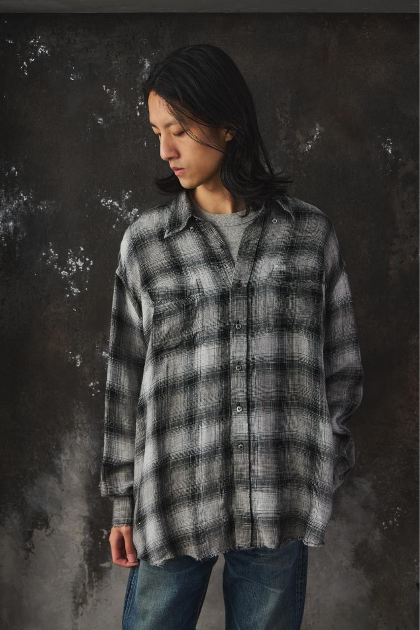 Other Name. Ombre Plaid Shirt Frayed Hem Linen Checked Shirt Size US S / EU 44-46 / 1 - 3 Thumbnail