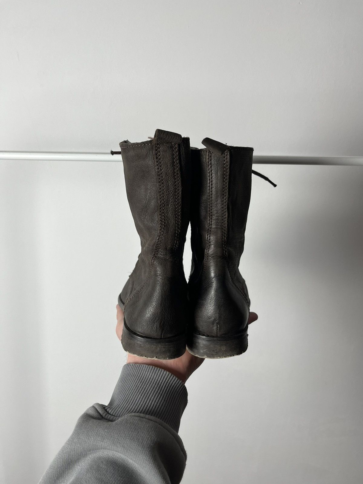 Japanese Brand × Vintage Vintage Avant-Garde Leather Lace-Up Biker Women’s Boots US 7 Size US 7 / IT 37 - 6 Thumbnail