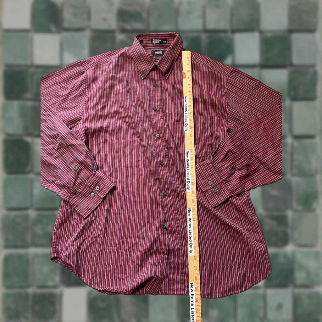 Haggar Haggar Button Up Shirt Mens XL Blue Striped Long Sleeve Button-Up Wrinkle Resistant Mens Regular XL Shirt Size 46R - 1 Thumbnail