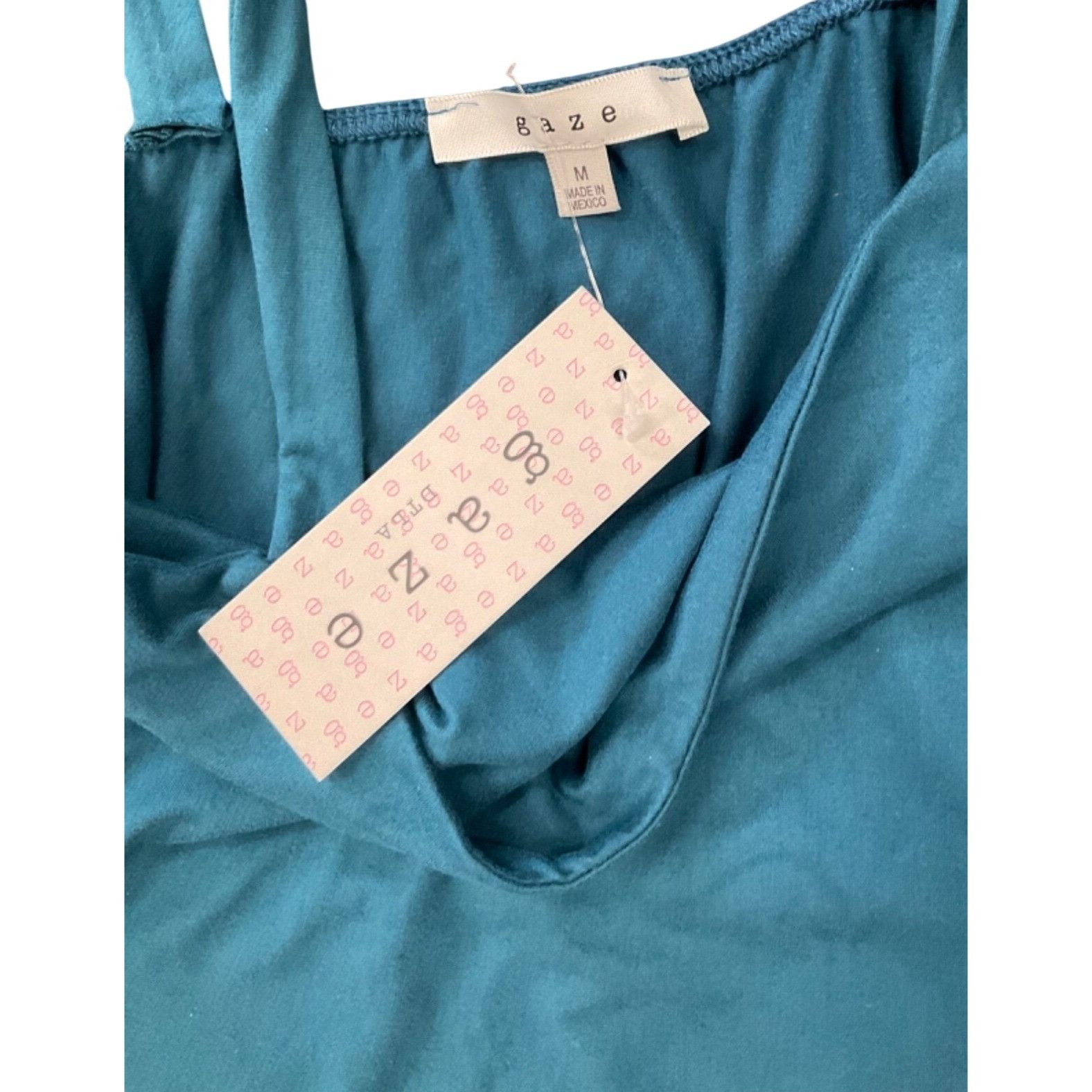 Other Teal Tie-Shoulder Tank Top By Gaze Size M Polyester/Spandex Size M / US 6-8 / IT 42-44 - 1 Thumbnail
