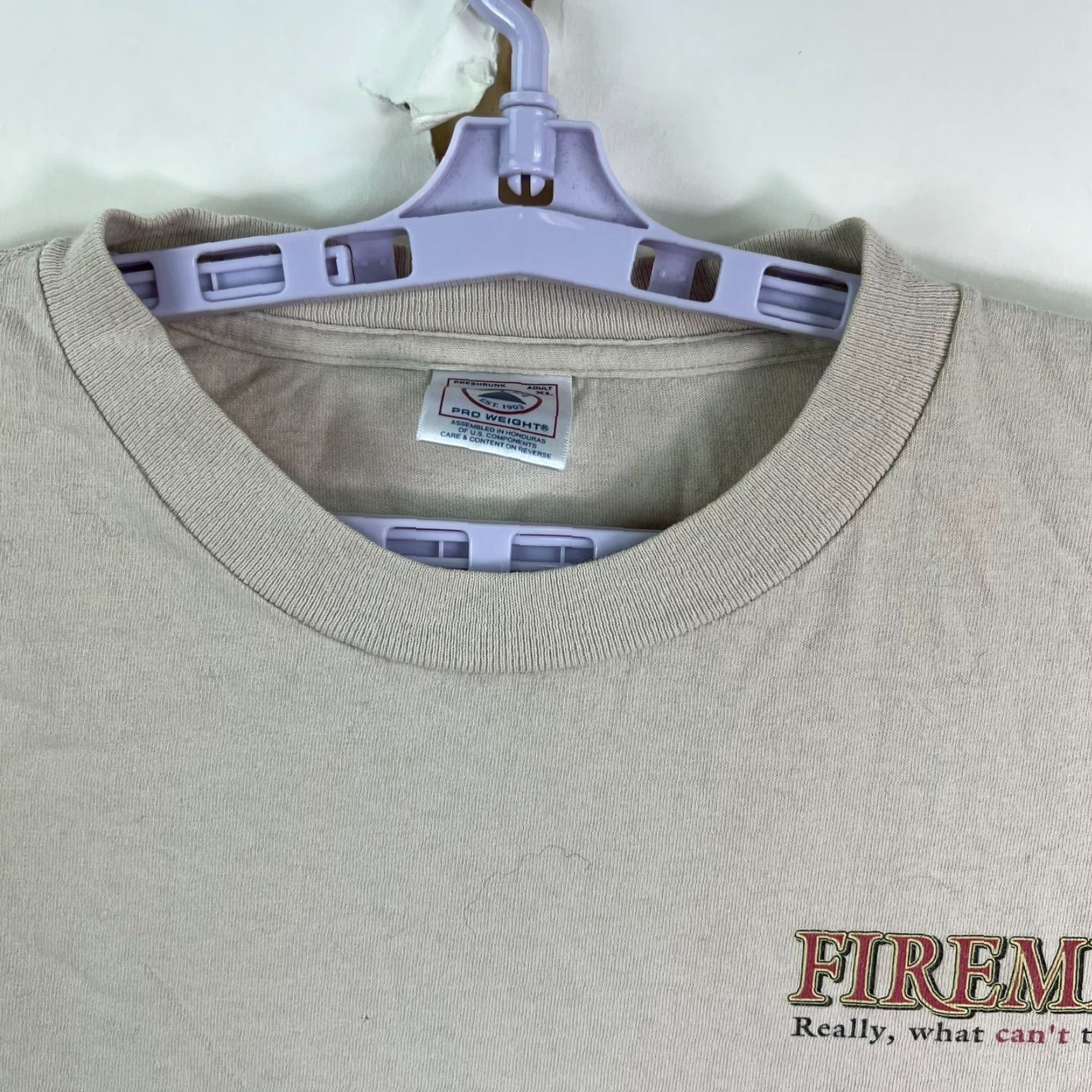 Delta VINTAGE Delta Pro Weight T-Shirt Men XL Gray Spider-Man Firemen What Can’t They Do? 90s Theme Size US XL / EU 56 / 4 - 4 Thumbnail