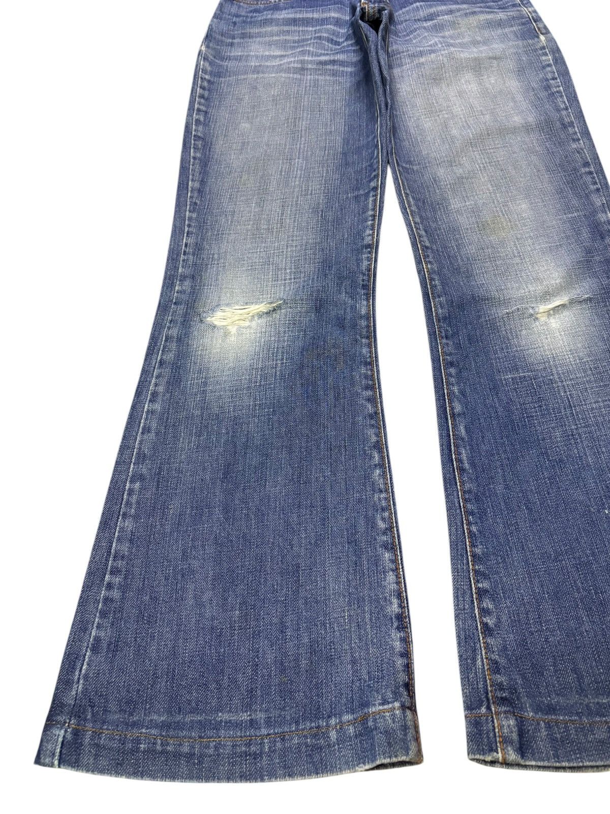 Dolce & Gabbana Vintage Dolce & Gabbana Faded Wash Distressed Flare Jeans Size 29" - 6 Thumbnail