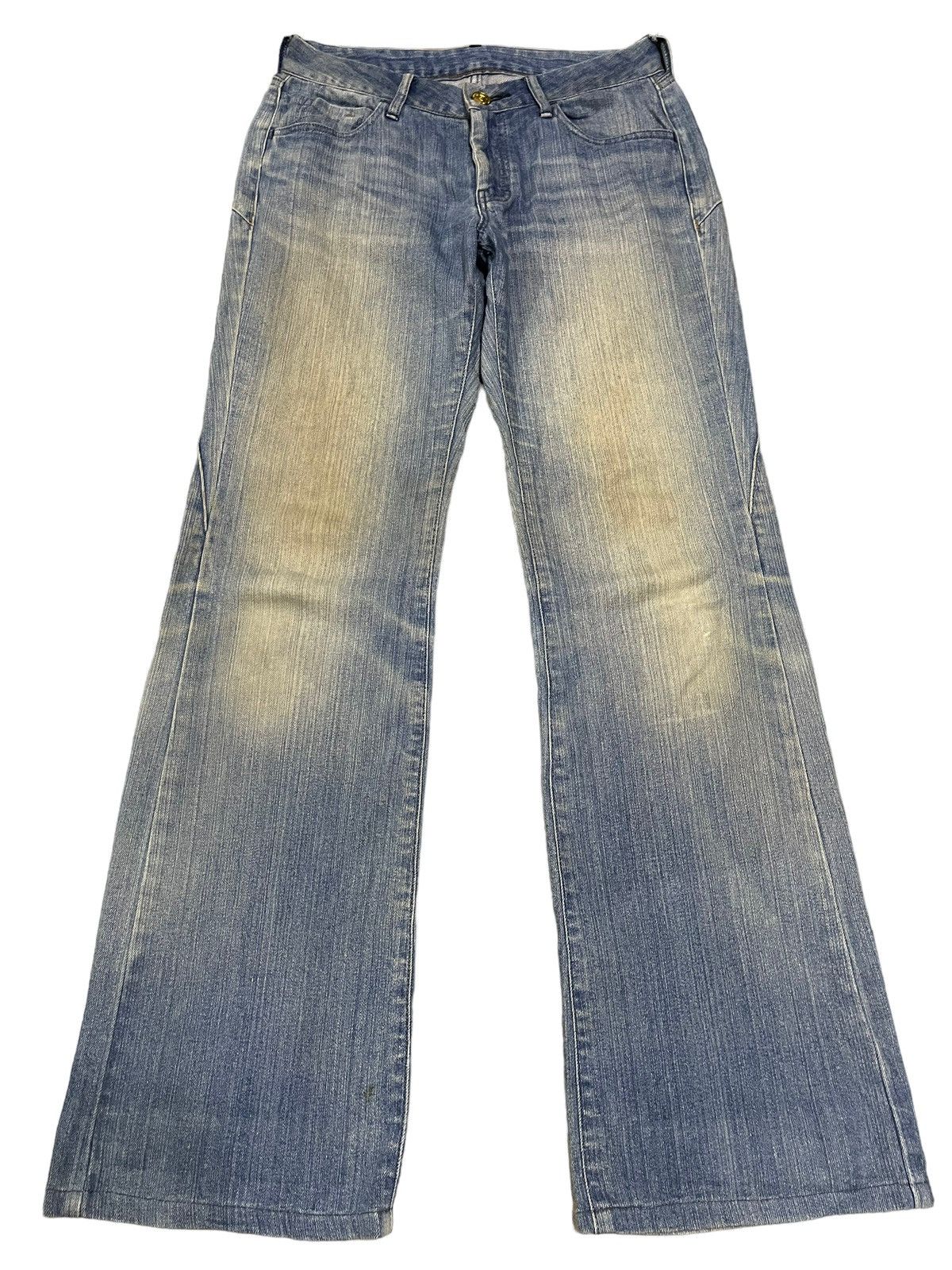 image of Hype Vintage Mud Wash Style Flare Jeans in Blue, Men's (Size 30)