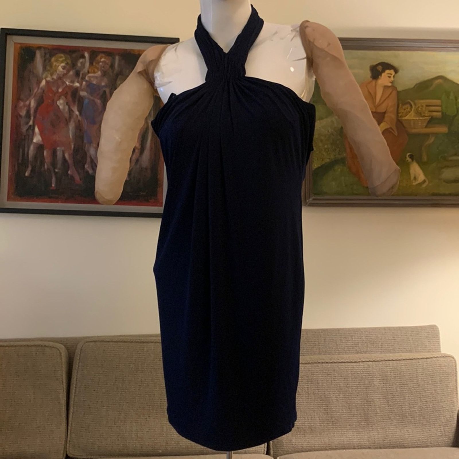Laundry by Shelli Segal Laundry Shelli Segal navy blue halter cocktail dress Size XS / US 0-2 / IT 36-38 - 3 Thumbnail