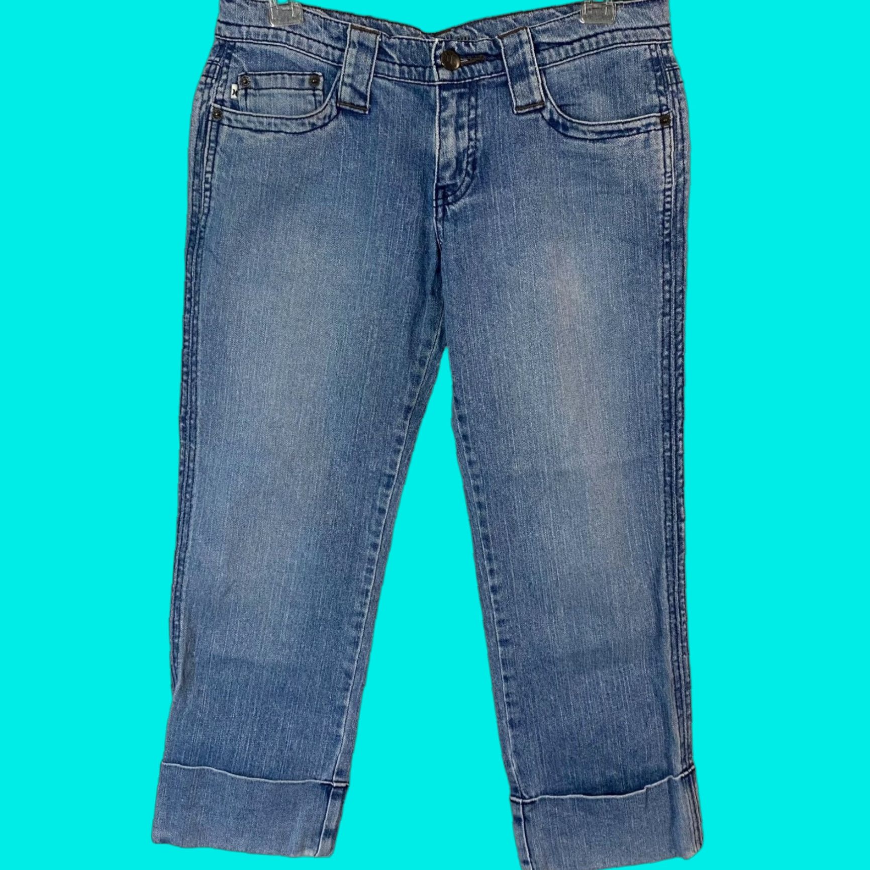 Hurley Hurley Jeans Capri Cuffed Womens 3 Blue Light Wash Low-Rise Denim Stretch Pants/Capri Jeans Size 26" / US 2 / IT 38 - 1 Thumbnail