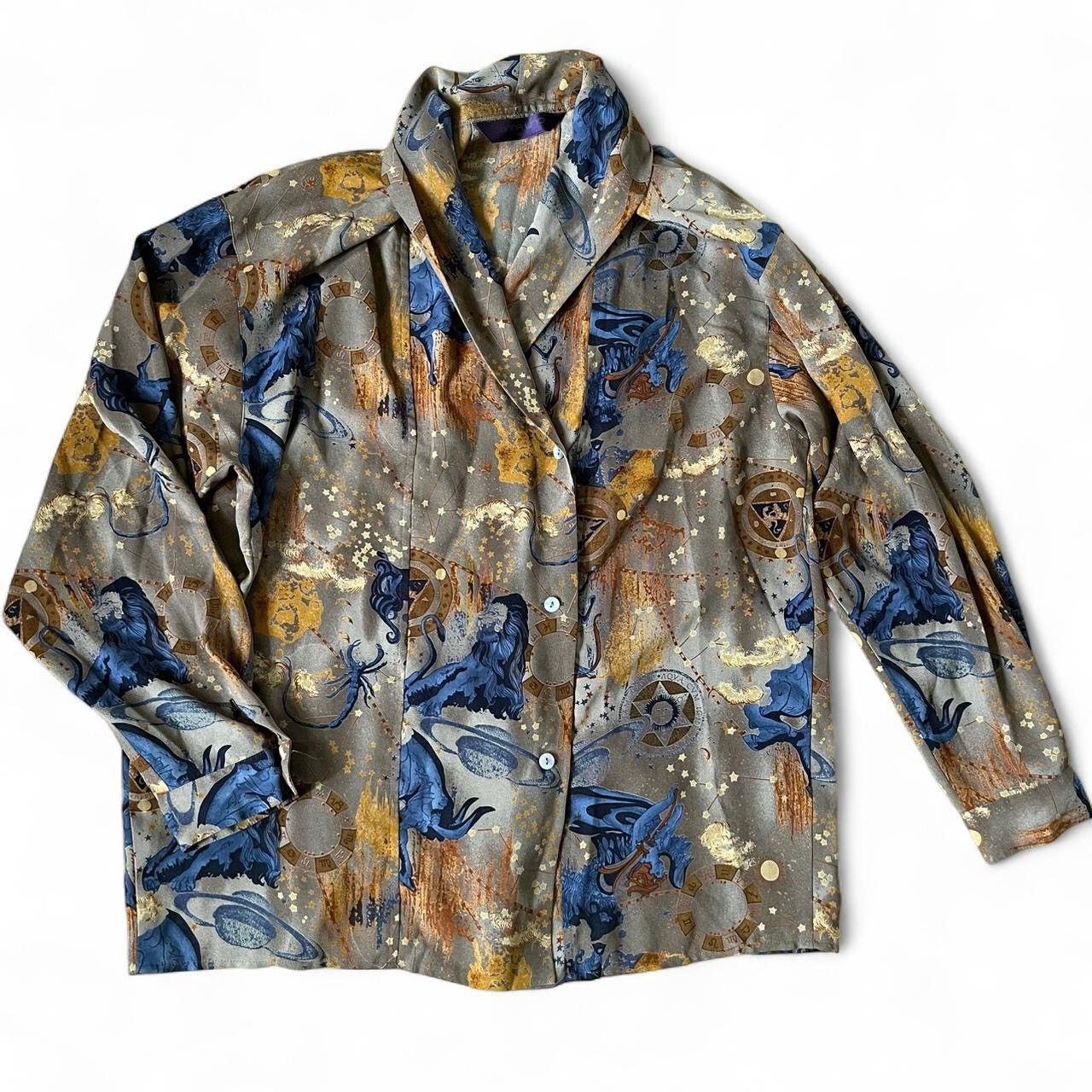 Japanese Brand JAPANESE VINTAGE BRAND - DONNA UNO • ASTROLOGY PRINT BLOUSE Size M / US 6-8 / IT 42-44 - 7 Thumbnail