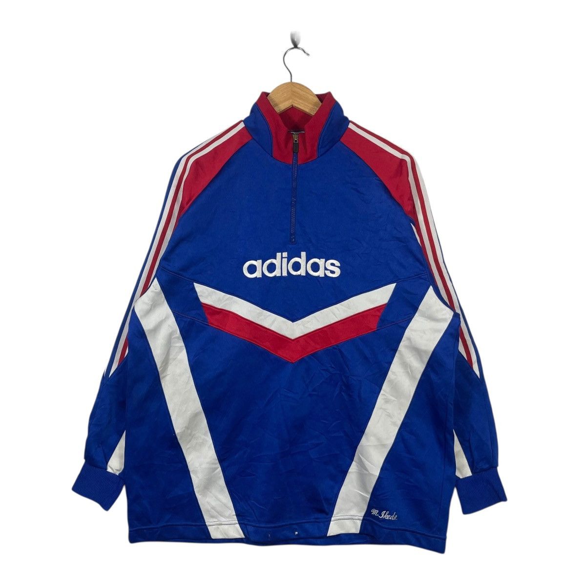 Adidas Vintage Adidas Big Logo Half Zip Track Top Pullover Jacket Size US XL / EU 56 / 4 - 1 Thumbnail