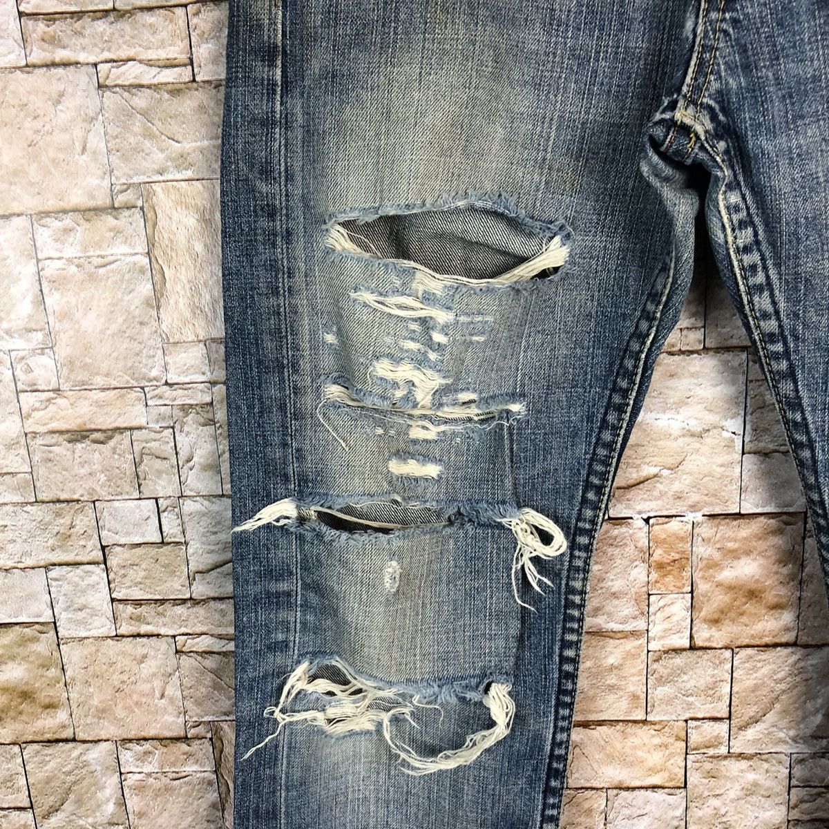 Japanese Brand Olive Des Olive Jeans Blue Distressed Denim Pants #A451 Size US 32 / EU 48 - 10 Thumbnail