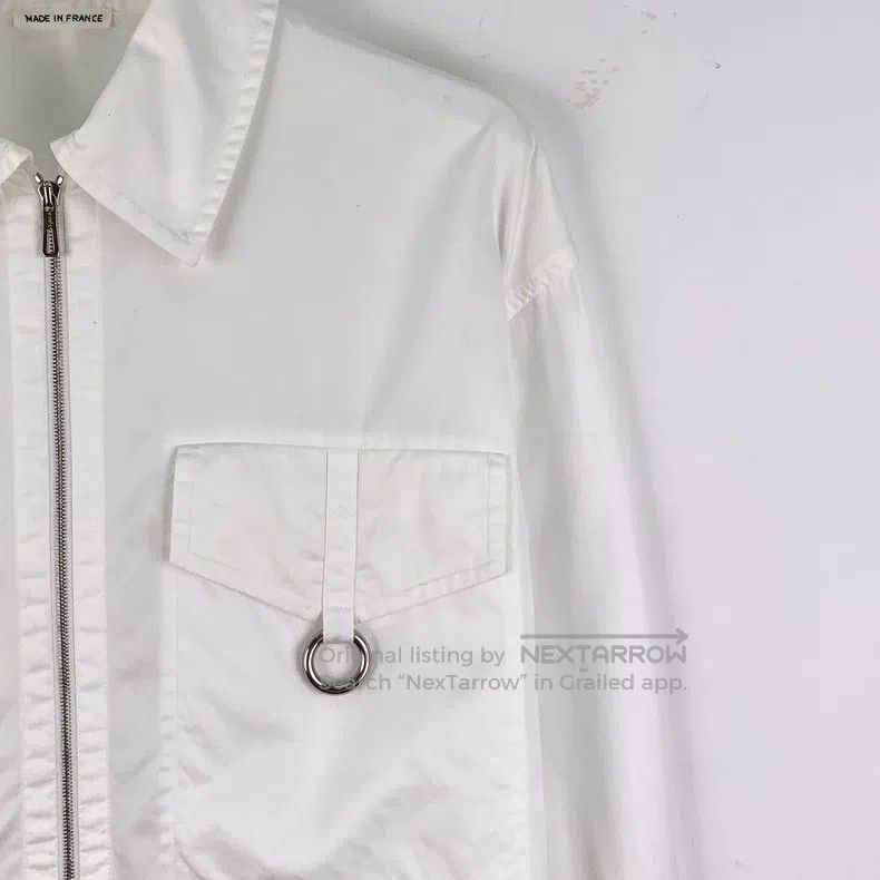 Hermes Hermes White pocket loop cotton lapel zip-up long-sleeve s Size XS / US 0-2 / IT 36-38 - 3 Thumbnail