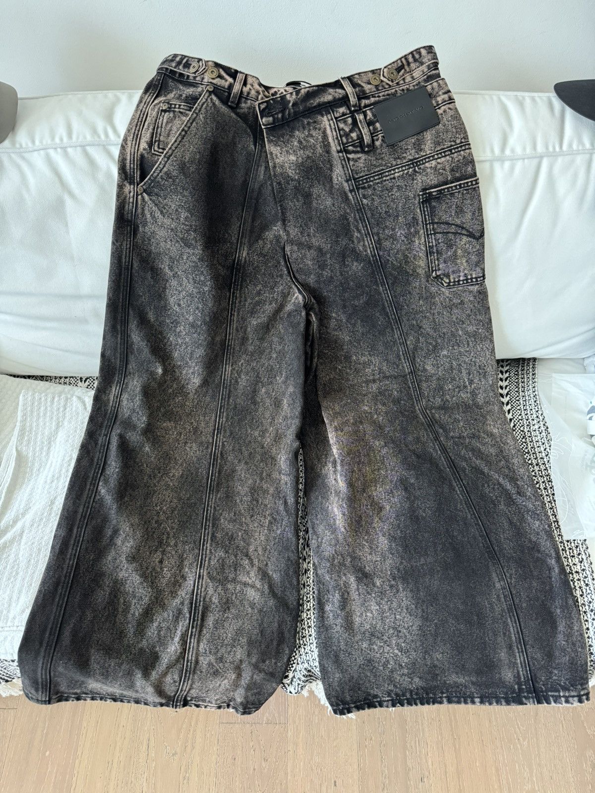 Feng Chen Wang gradient wrap wide leg denim Size US 34 / EU 50 - 1 Thumbnail
