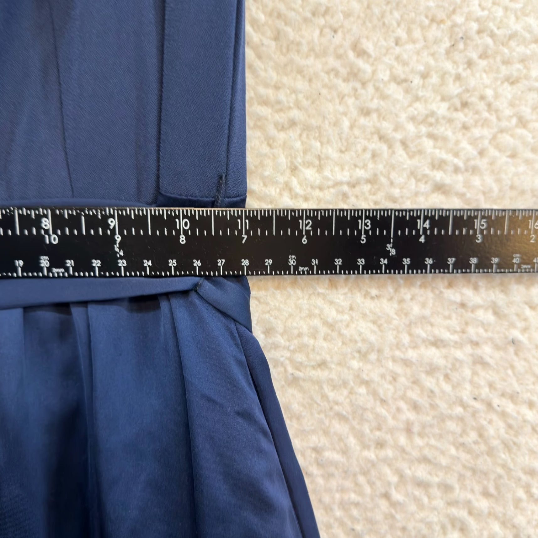 Vintage VINTAGE David's Bridal Bridesmaid Dress Navy Blue Formal Long Full Length Bow Boned Shirt/… Size XS / US 0-2 / IT 36-38 - 6 Thumbnail