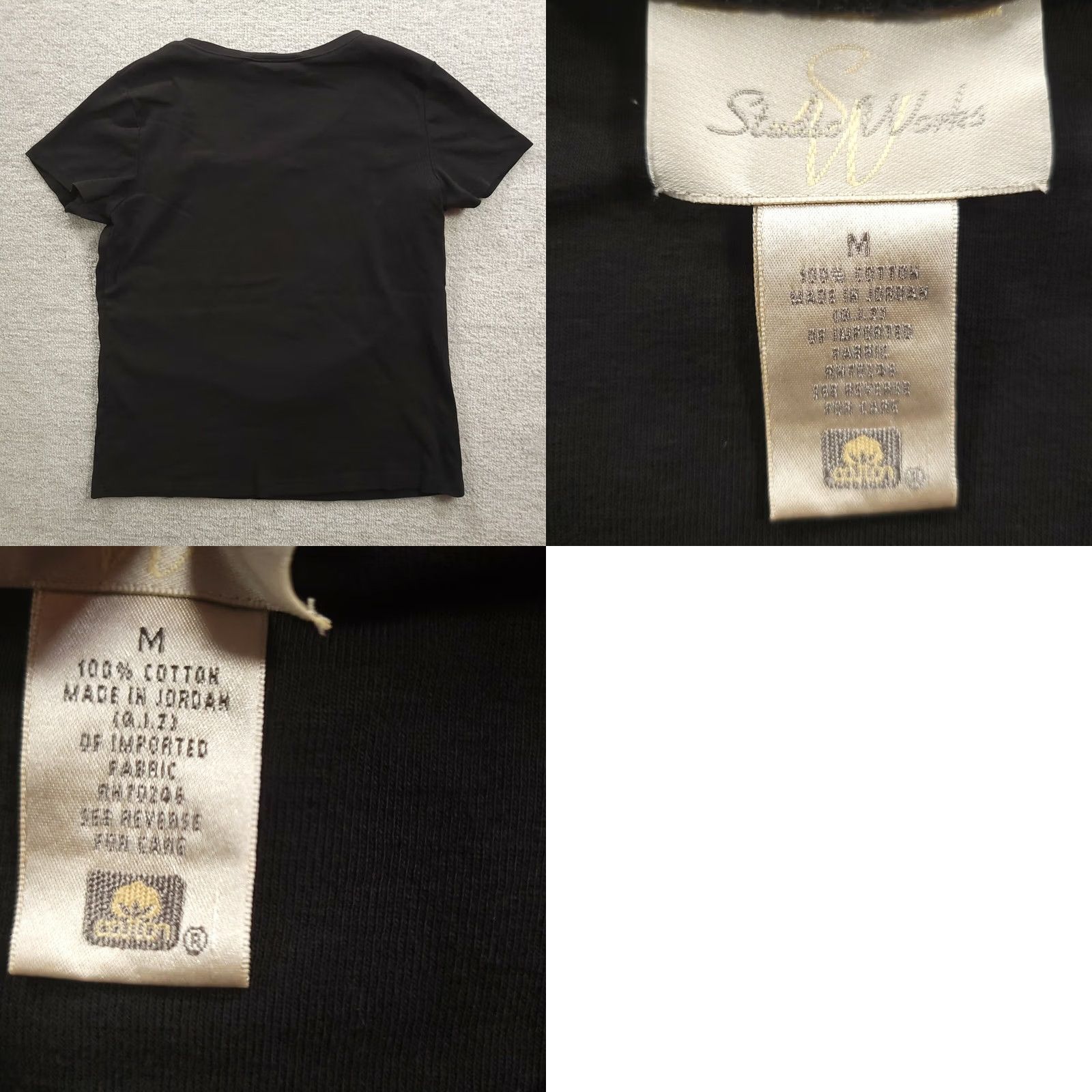 Vintage VINTAGE Studio Works V-Neck T-Shirt Women's Medium Black Short Sleeve 100% Cotton Size M / US 6-8 / IT 42-44 - 8 Thumbnail