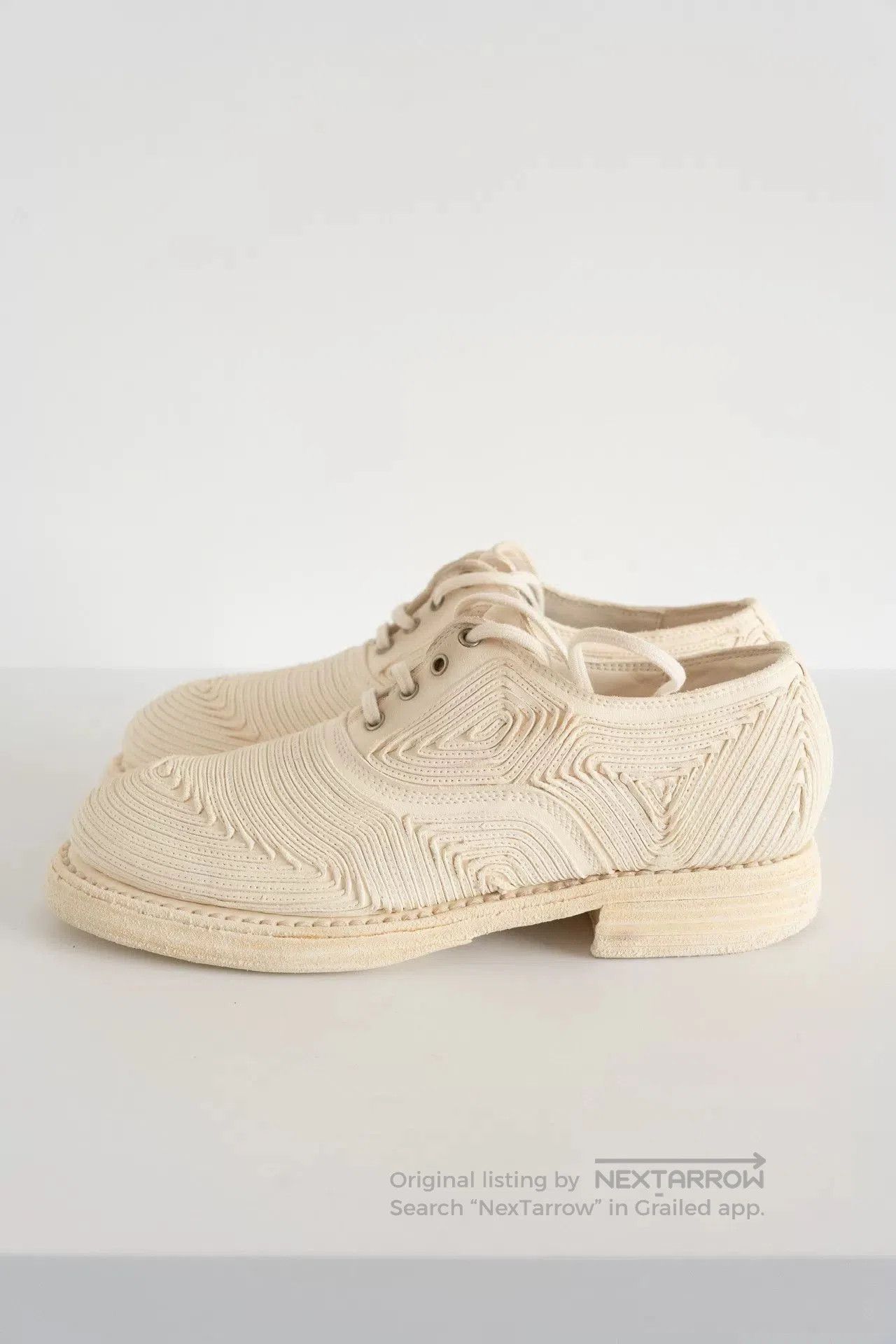 Guidi Guidi Leather Derby Shoes in Beige. Size US 5 / EU 37 - 2 Thumbnail