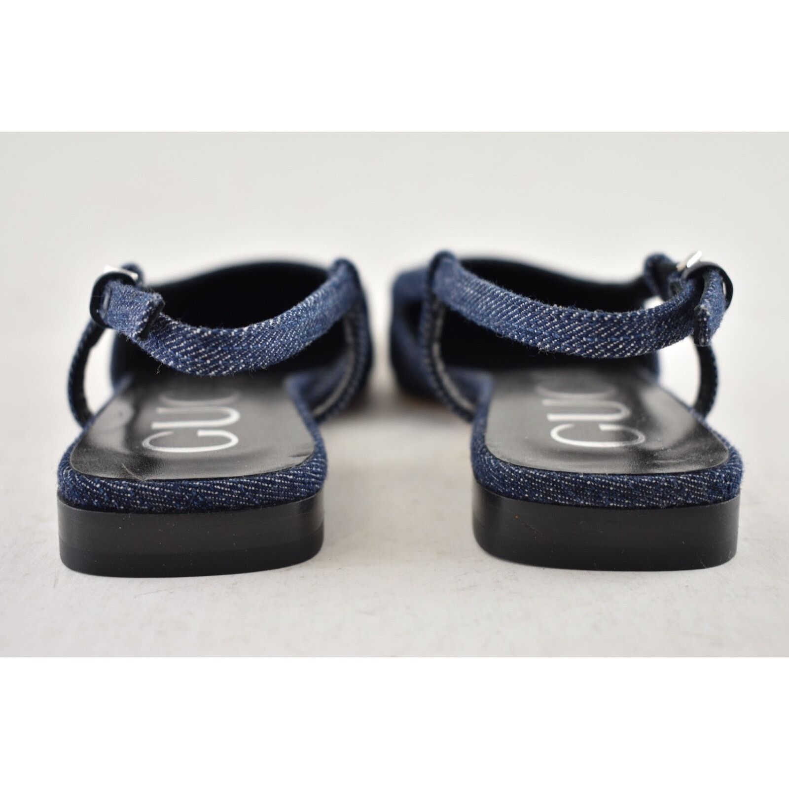 Gucci Gucci Demi Denim Blue Black Crystal Slingback Ballerina Size US 6 / IT 36 - 14 Thumbnail
