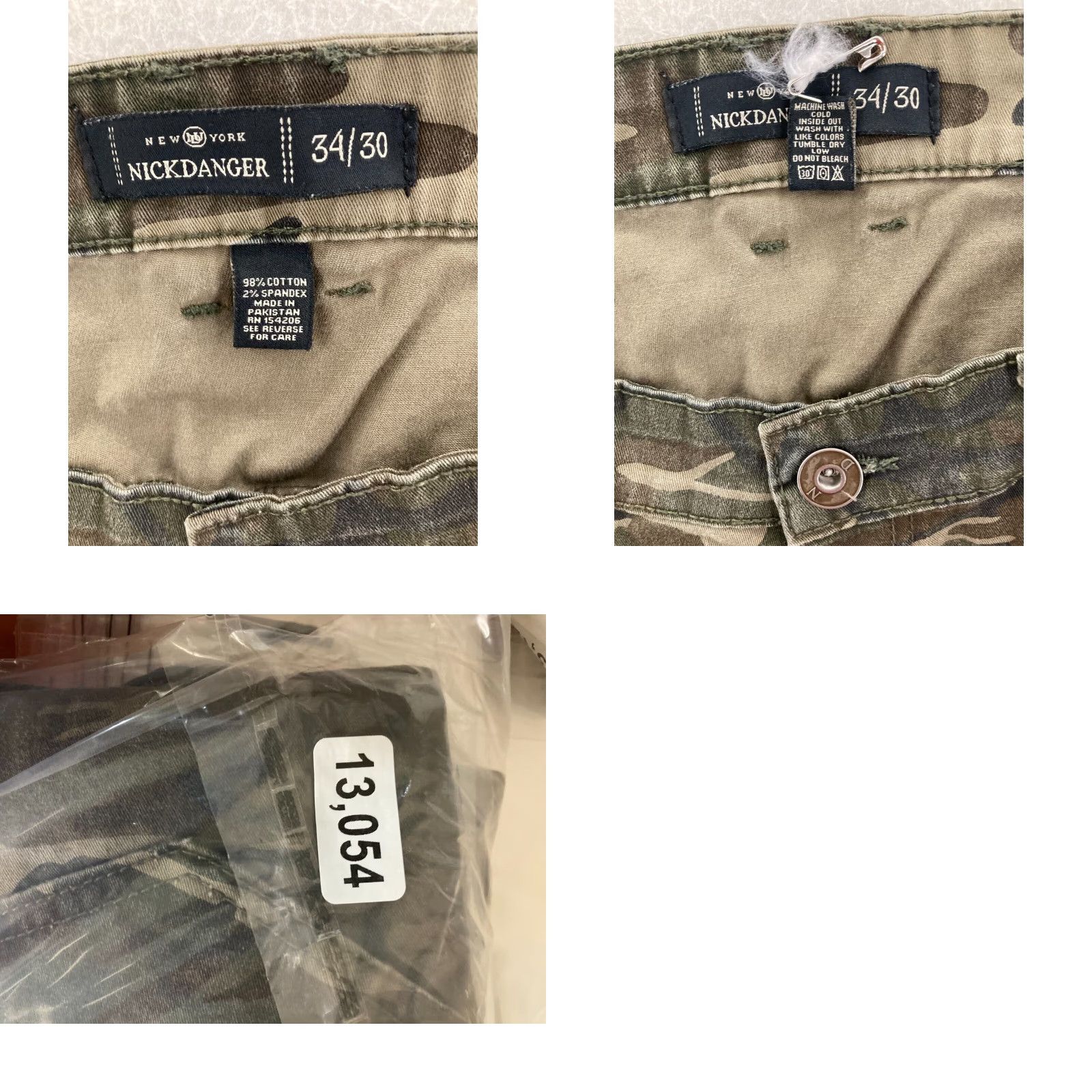 Vintage Nick Danger Jeans Mens 34X30 Low Rise Camouflage 5 Pocket Cotton Blend Straight Leg Mens Size US 34 / EU 50 - 8 Thumbnail