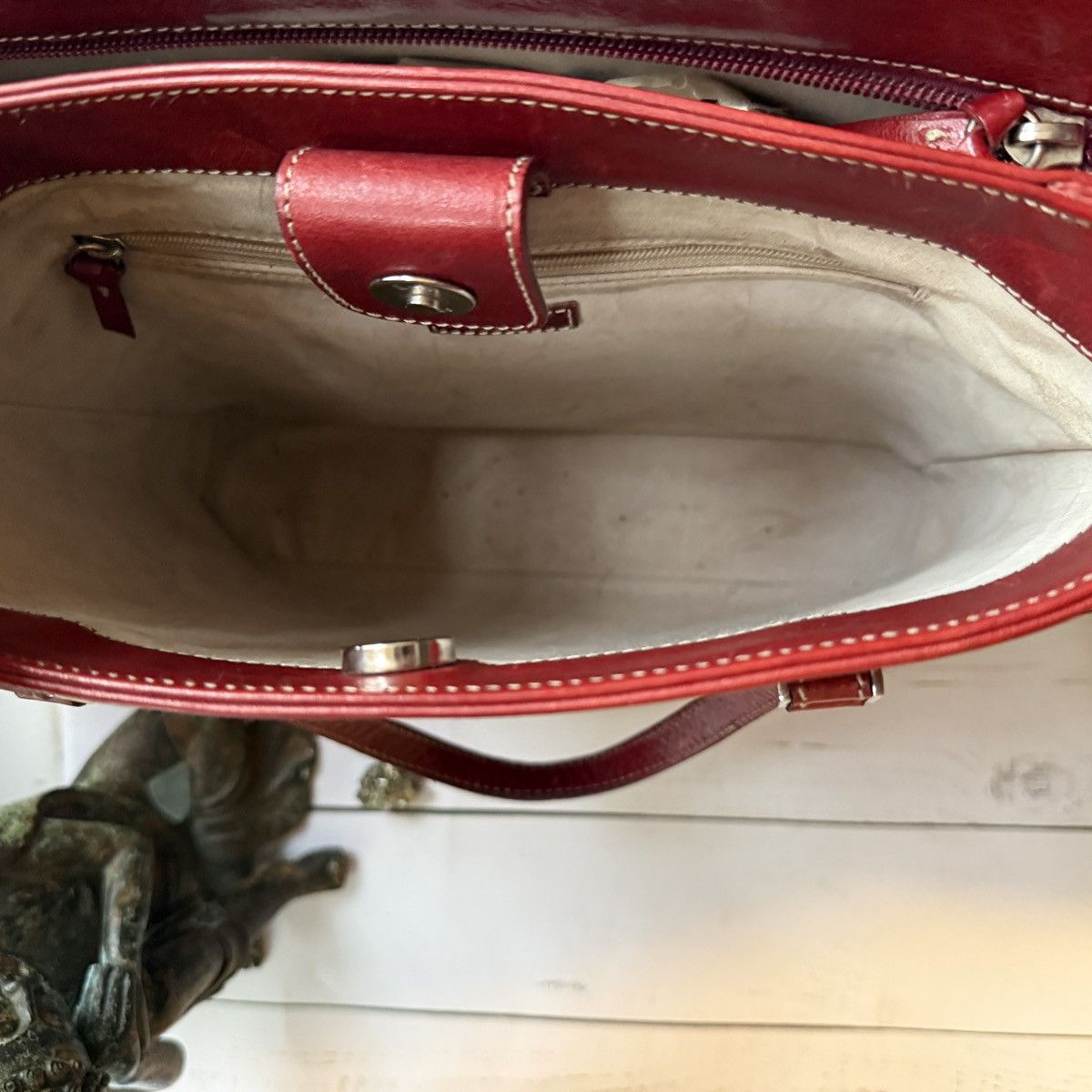 Kate Spade Vintage Red All Leather Tote, Made in Itay Size ONE SIZE - 4 Thumbnail