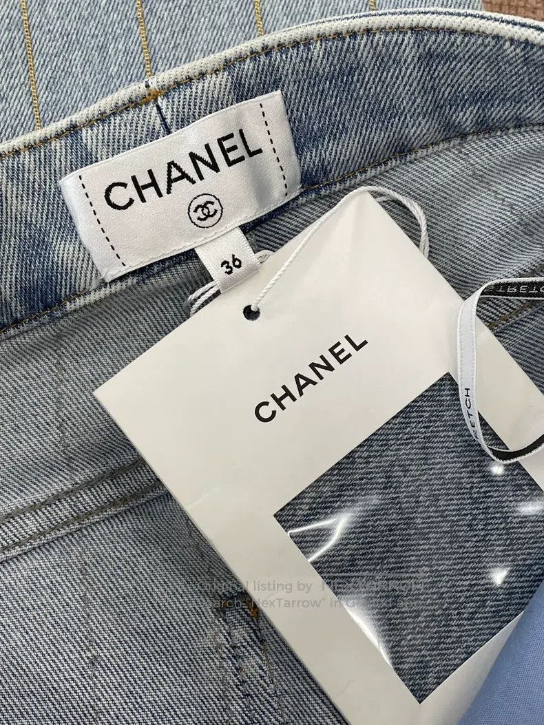 Chanel Chanel Blue vertical striped jeans Size 24" / US 00 / IT 34 - 5 Thumbnail