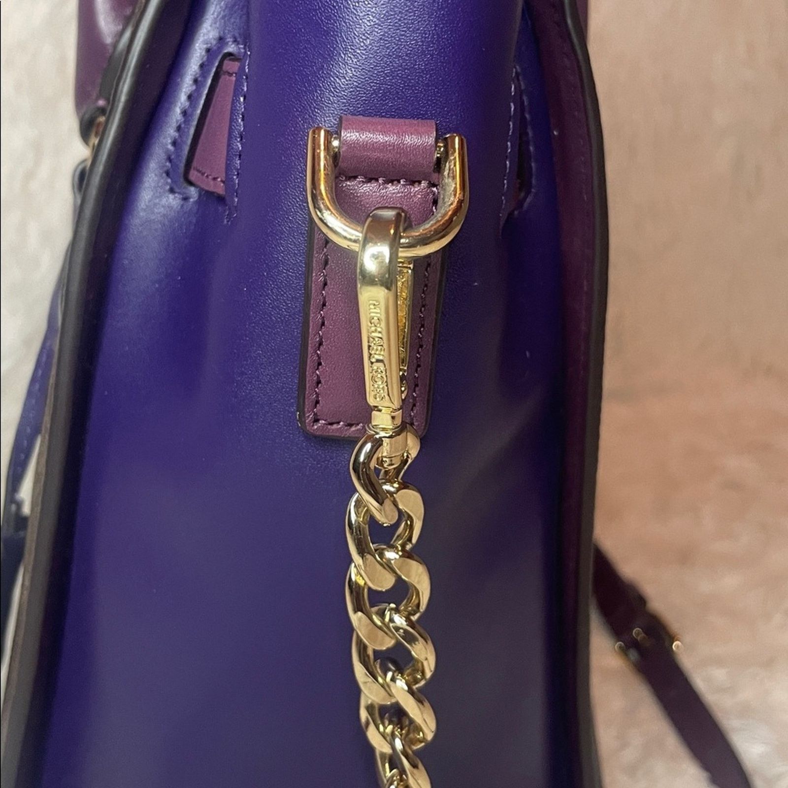 Michael Kors Michael Kors Hamilton Plum Leather Satchel Size ONE SIZE - 4 Thumbnail