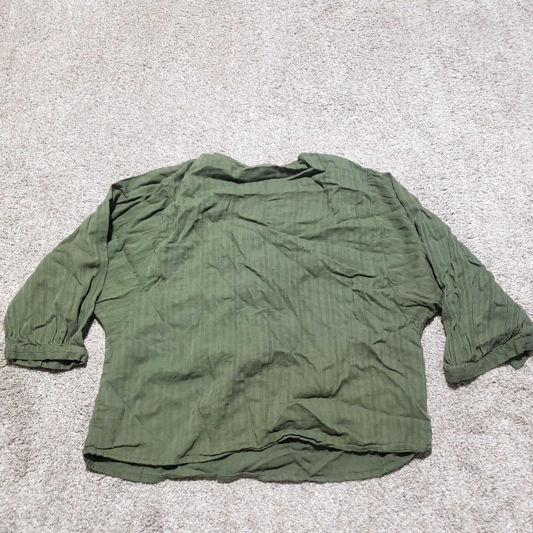 Vintage a.n.a Shirt XS Women Green Solid 3/4 Sleeve Round Neck Adult Womens XS Green Shirt Classic All Seasons Size XS / US 0-2 / IT 36-38 - 8 Thumbnail