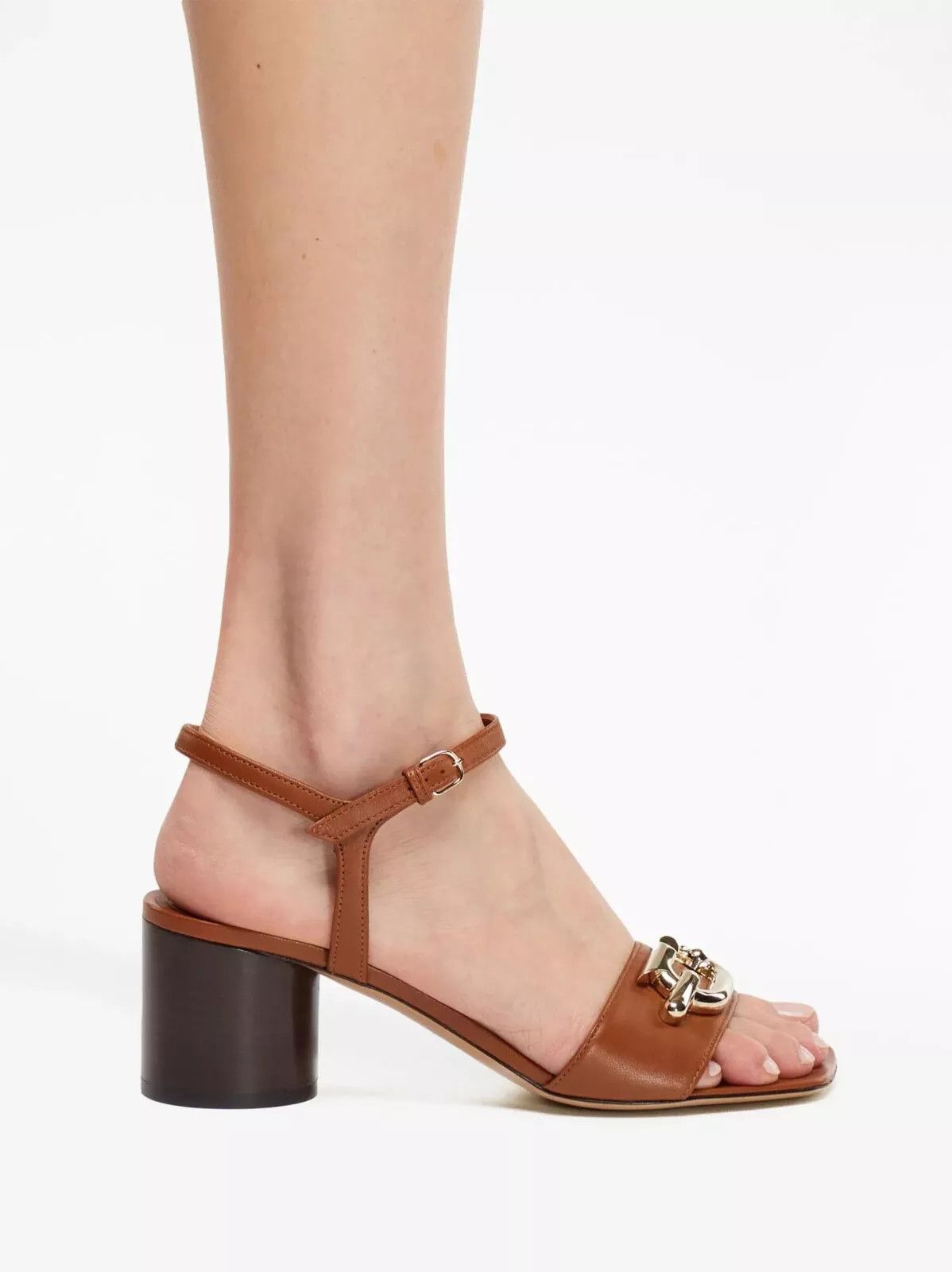 Salvatore Ferragamo o1y0426 Geometric Heel Sandals in Brown Size US 6 / IT 36 - 3 Thumbnail