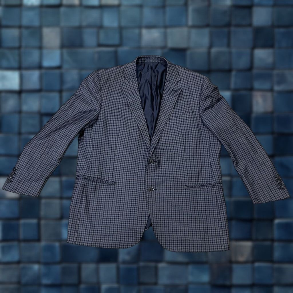 Ermenegildo Zegna Ermenegildo Zegna Sport Coat Mens 40R Plaid Wool Blue Gray Mila Check Single-Breasted 2-Button Notch Lapel Italy Navy? Size 40R - 1 Thumbnail