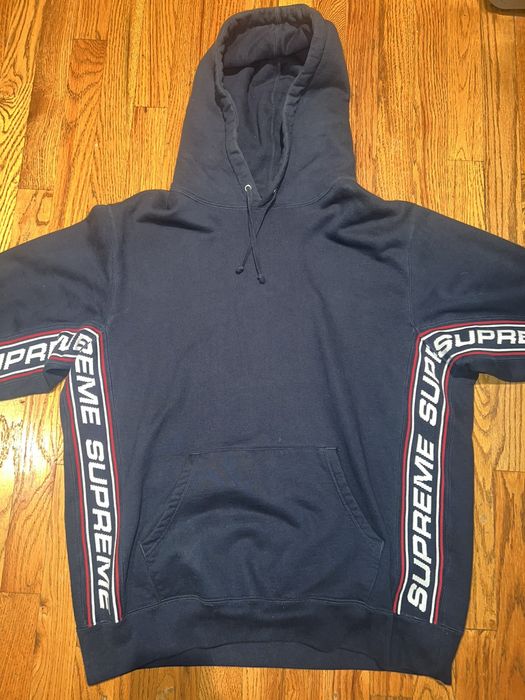 Supreme Supreme text rib hooded sweatshirt | Grailed