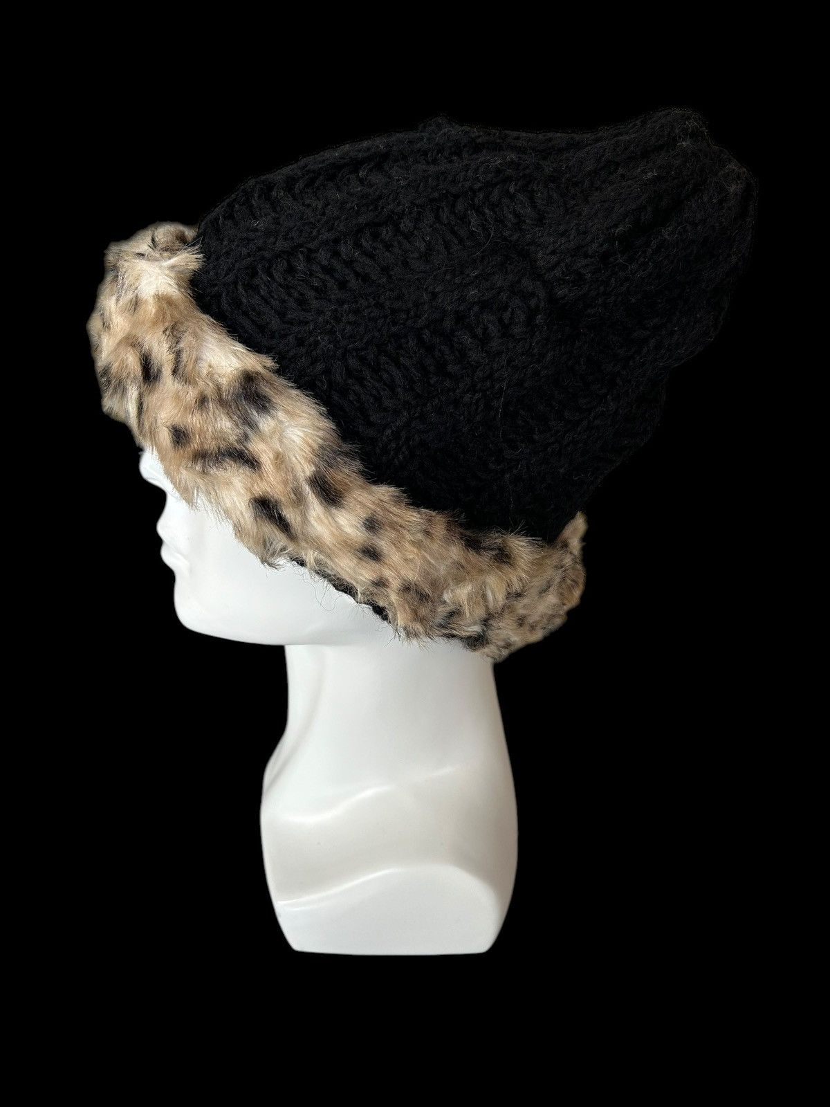Japanese Brand × Kapital × Vintage Leopard Fur Knitted Japanese Style Beanie Hats 🎌☠️☠️ Size ONE SIZE - 3 Thumbnail