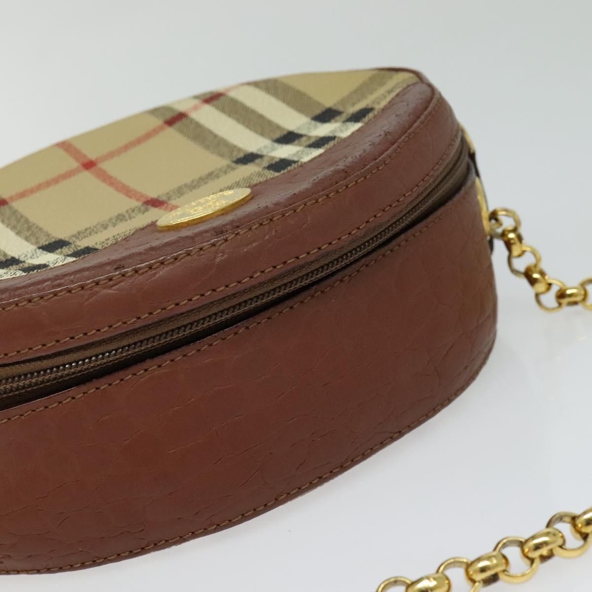 Burberry Burberry Nova Check Chain Shoulder Bag Pvc Leather Brown Size ONE SIZE - 6 Thumbnail