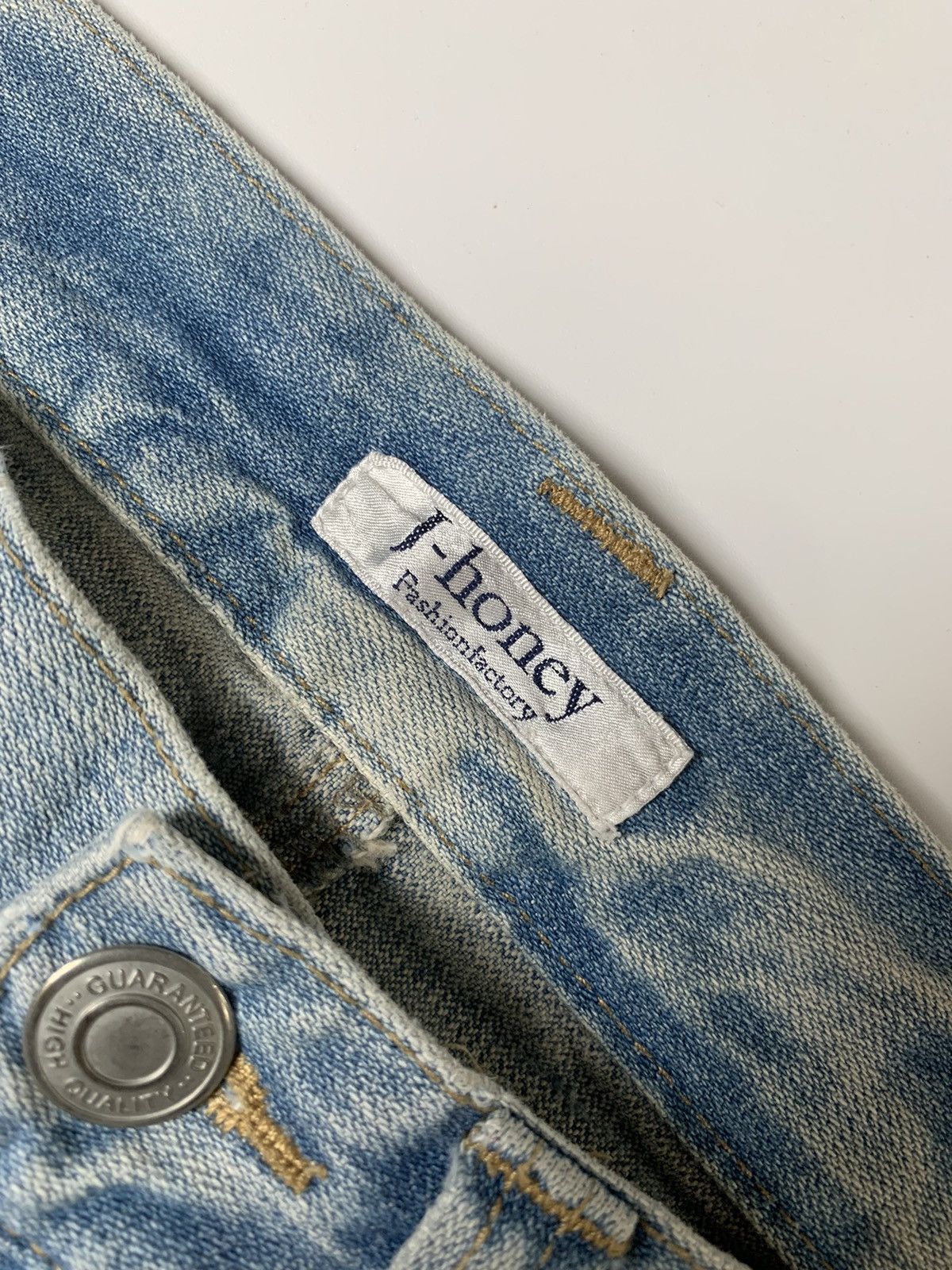 Japanese Brand × Vintage 00s J-honey cross star distressed denim Size US 31 - 4 Thumbnail