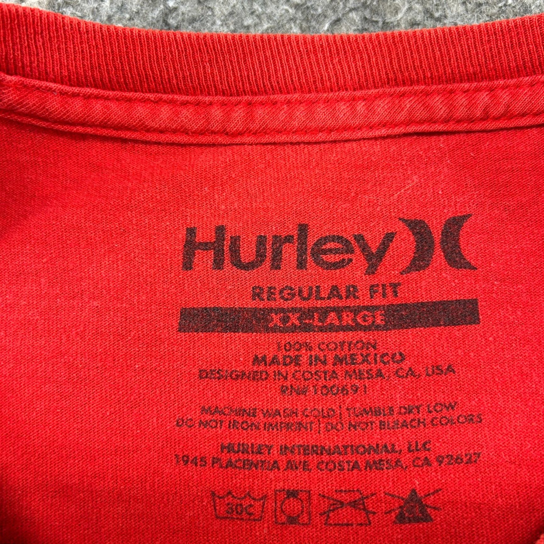 Hurley VINTAGE Hurley Shirt Mens 2XL Red Regular Fit Spellout Cyber Skater Cotton Y2K Size US XXL / EU 58 / 5 - 3 Thumbnail