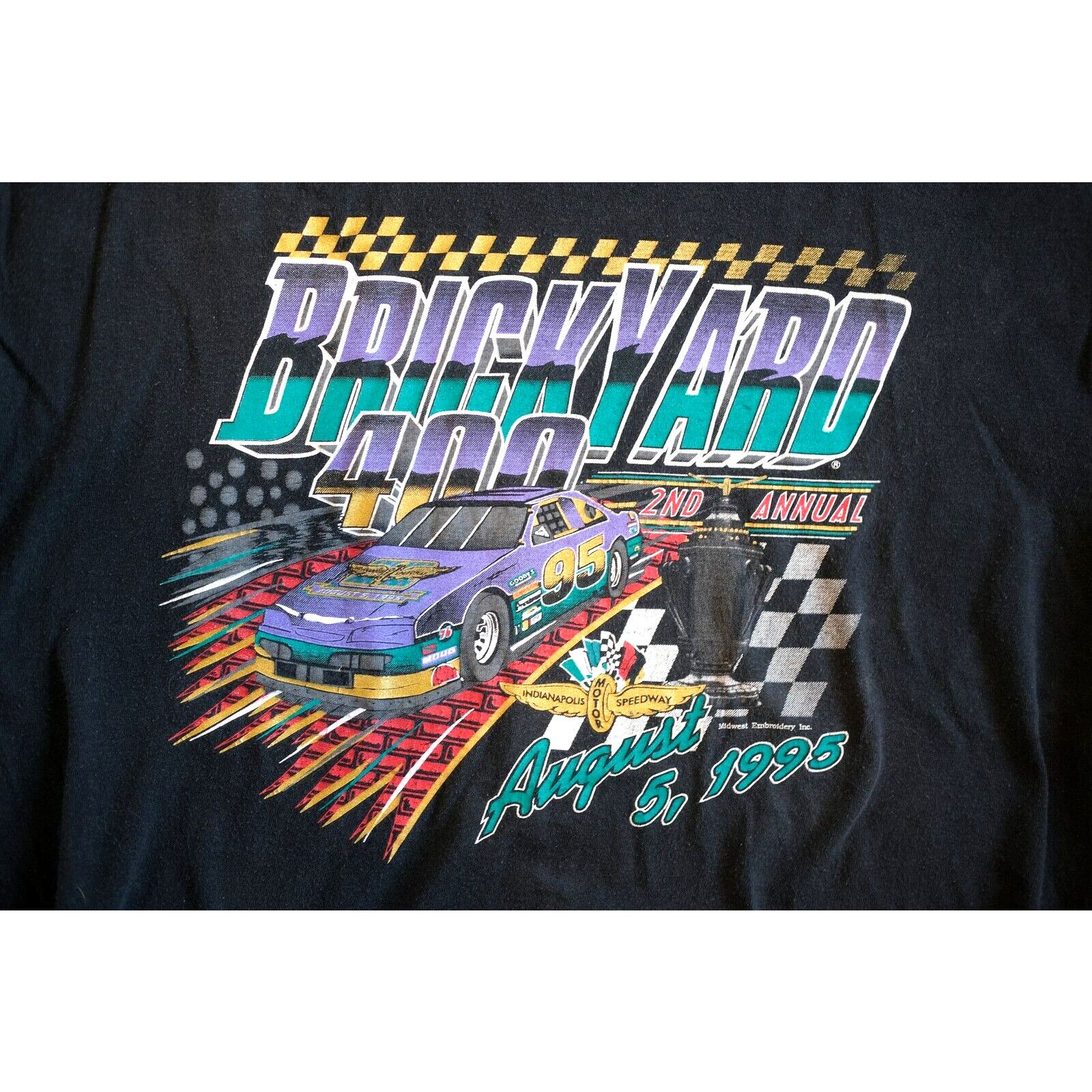 NASCAR Vintage 1995 Midwest Brickyard 400 Nascar Race Shirt Black Size US XL / EU 56 / 4 - 1 Thumbnail