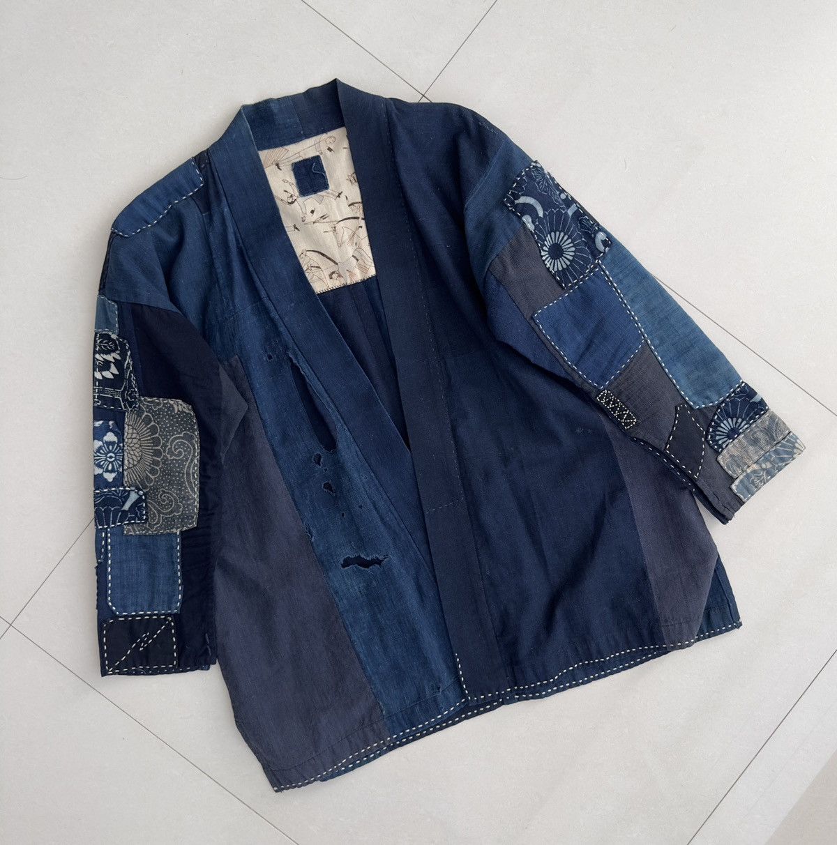 image of Visvim Kofu Nogari Kimono Size 4 in Blue, Men's