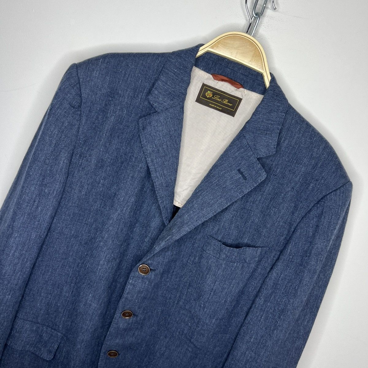 Loro Piana Men's Loro Piana Blazer 54IT 42US/UK Linen Silk Navy Blue Size 42R - 4 Thumbnail