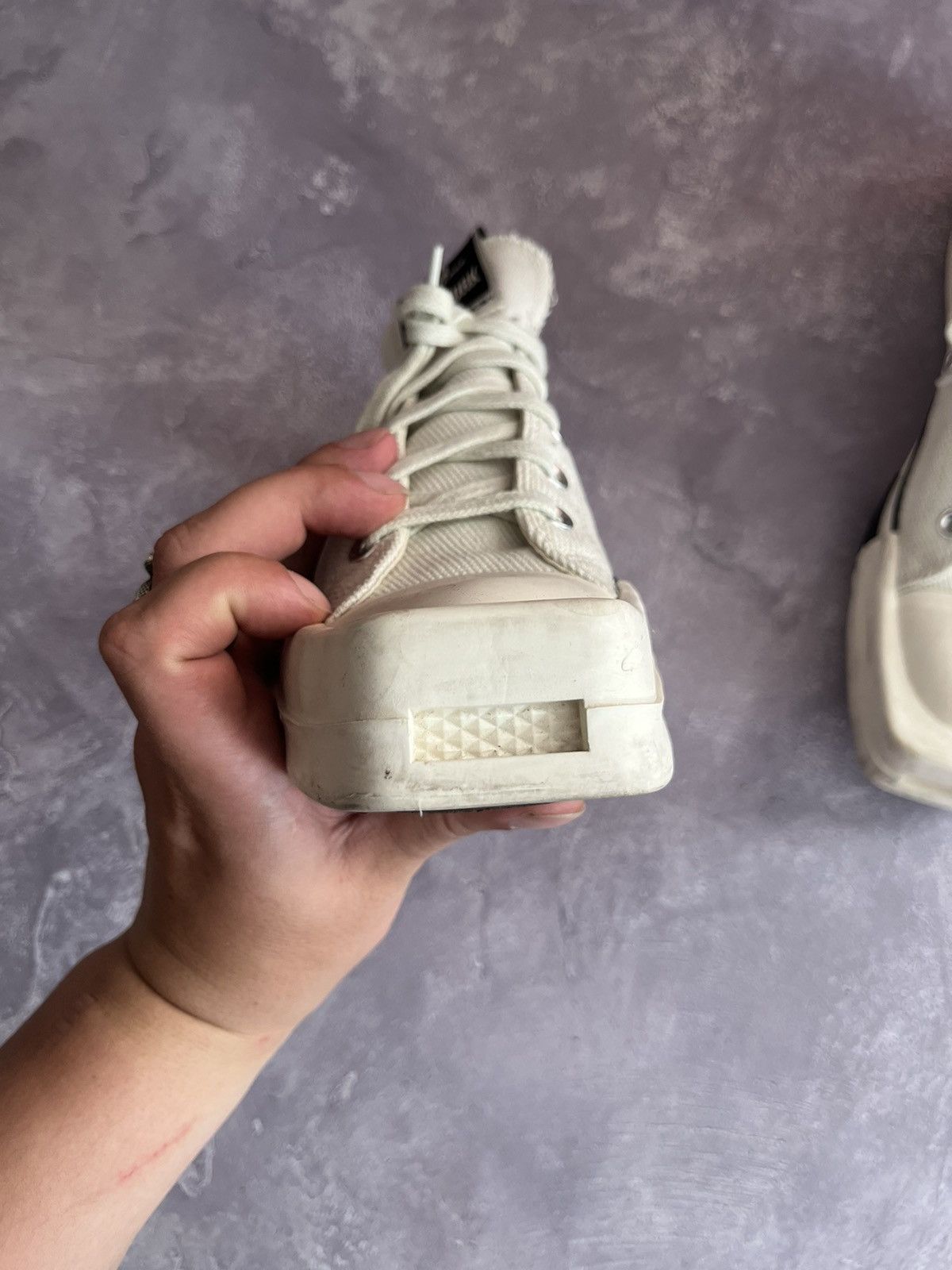 Converse RICK OWENS CONVERSE TURBODRK WHITE LOW TOP SNEAKERS Size US 6.5 / EU 39-40 - 7 Thumbnail