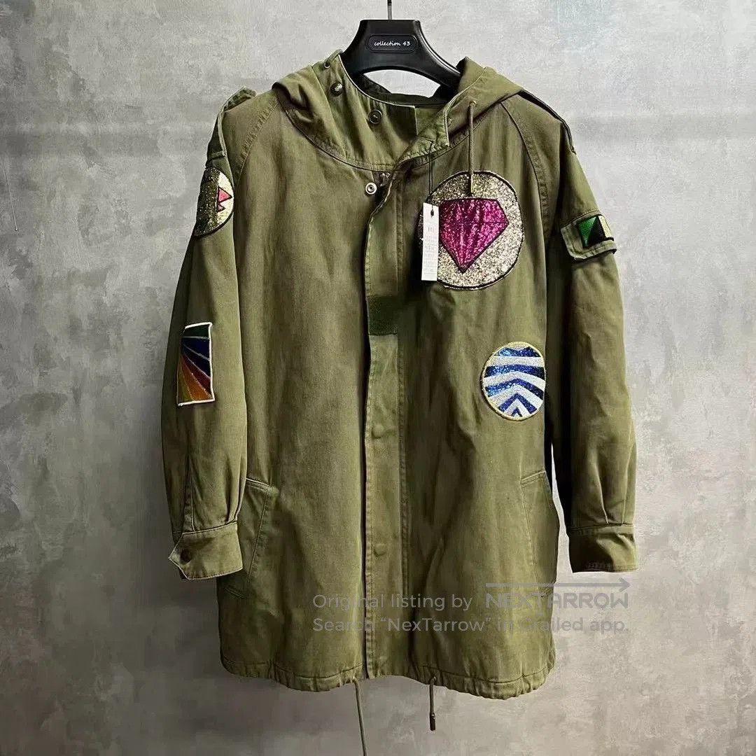 Saint Laurent Paris Saint Laurent Military Green Diamond Patch Parka. Size S / US 4 / IT 40 - 1 Thumbnail