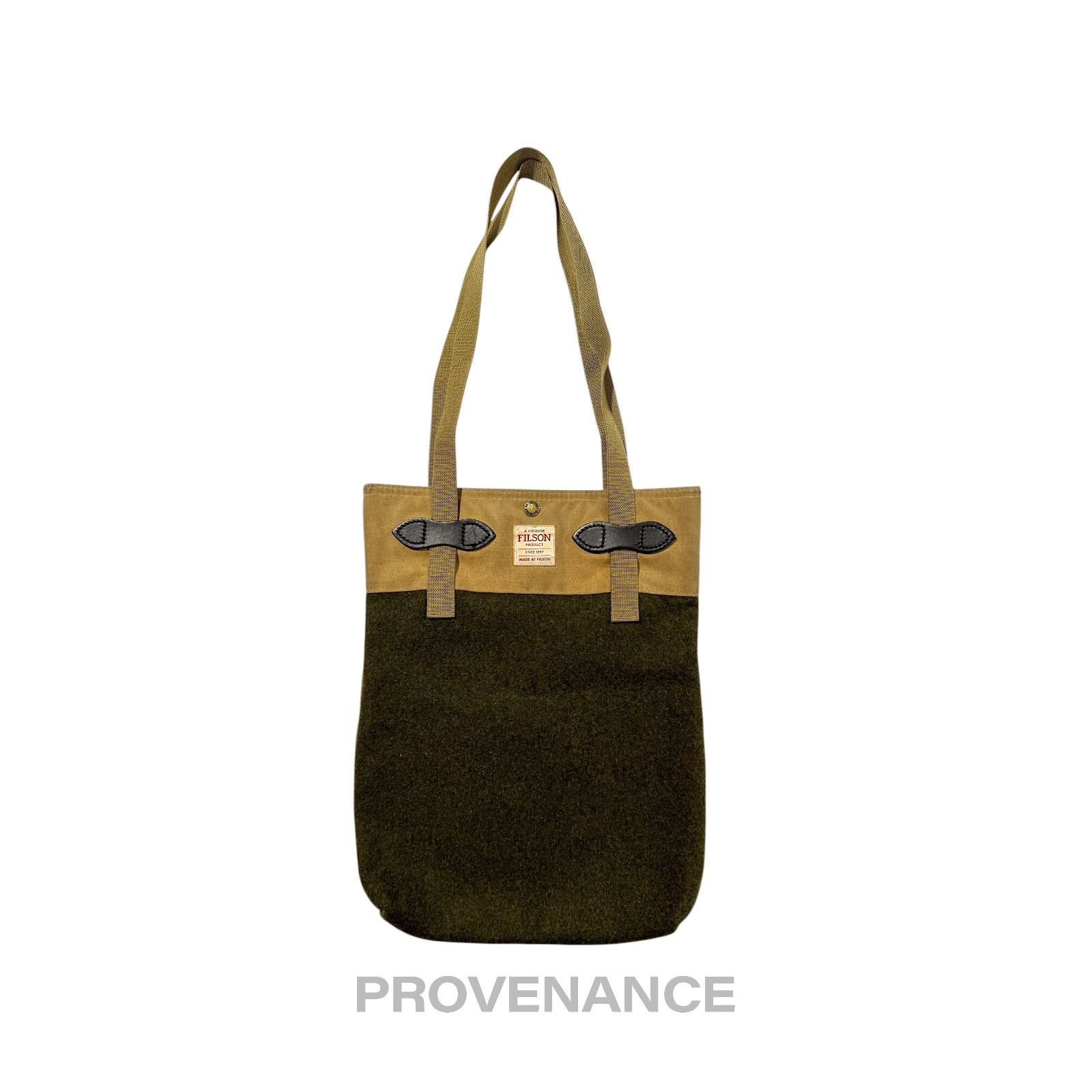 Filson 🔴 Filson Tin Cloth & Mackinaw Wool Tote Bag Tan Olive Size ONE SIZE - 1 Thumbnail