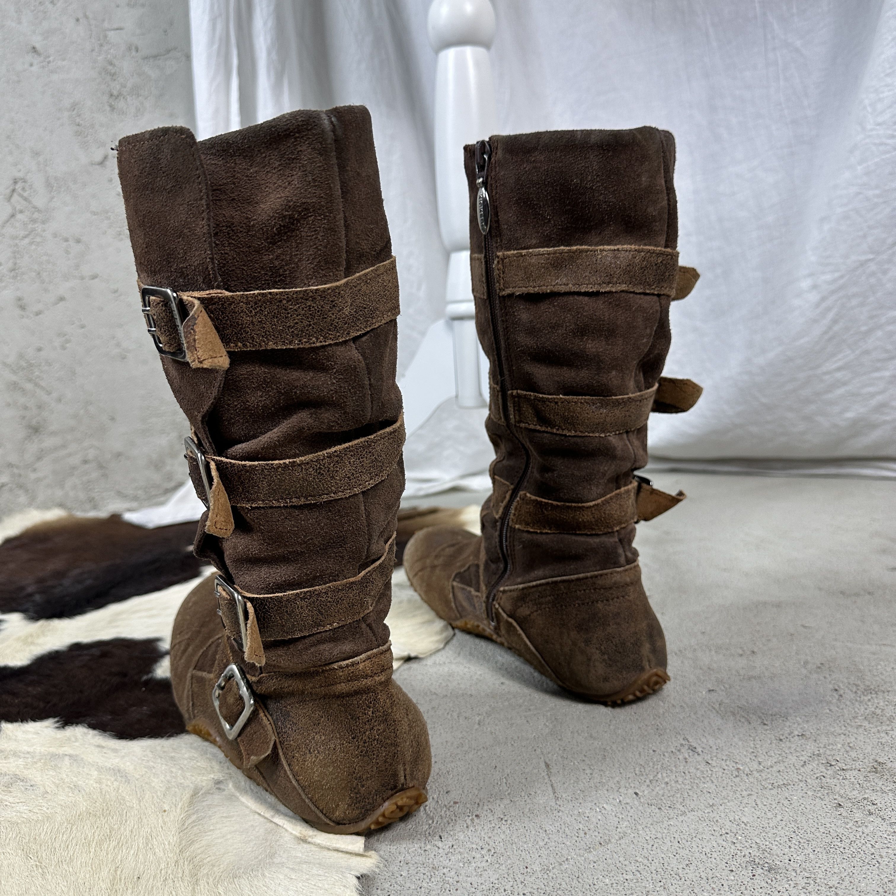 Vintage Vintage Leather Biker Moto Grunge Opium 00s Strapped Boots Size US 8 / IT 38 - 6 Thumbnail