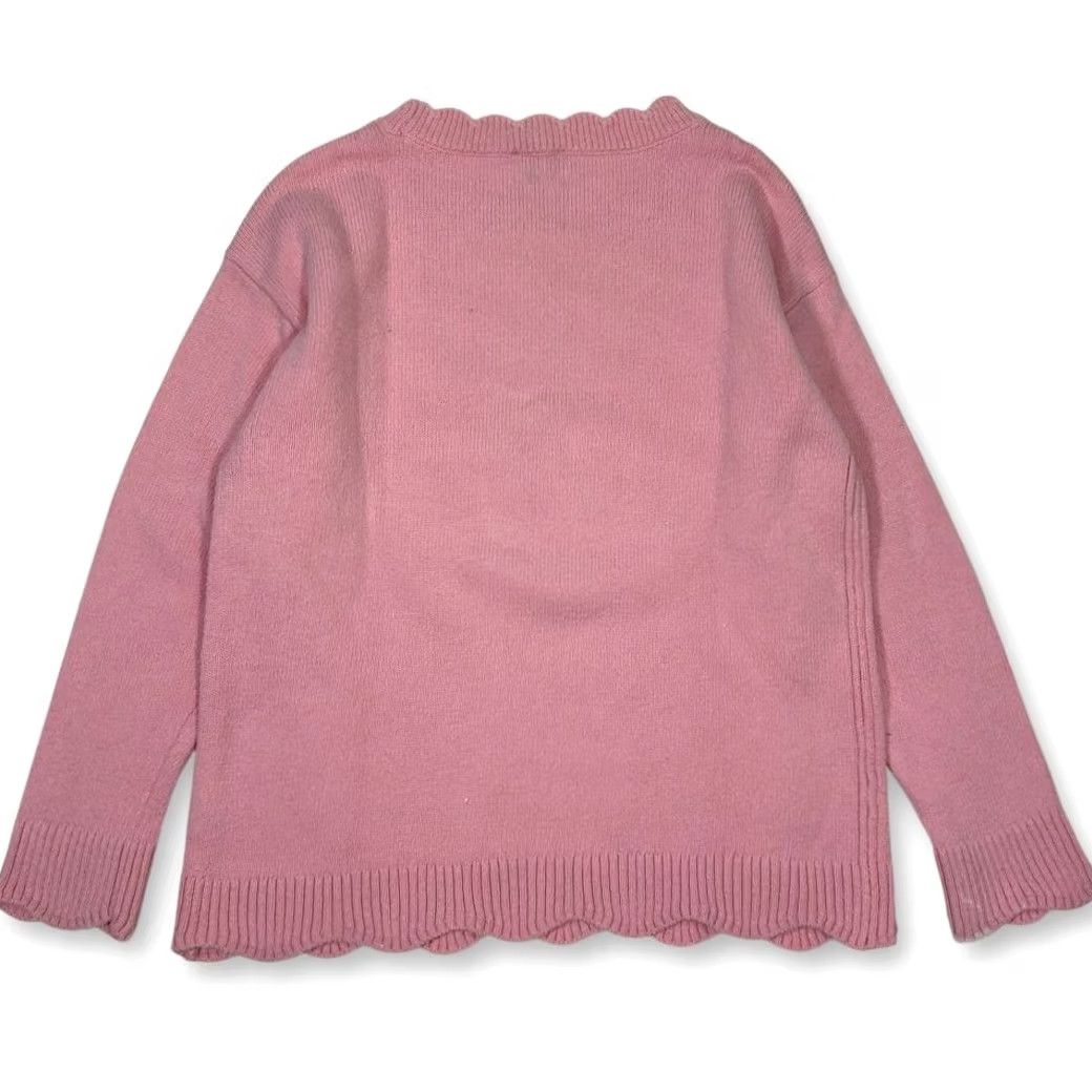 Talbots Talbots Pink Scalloped Edge Knit Pullover Sweater Long Sleeve Womens SP Size XXS / US 00 / IT 34 - 2 Thumbnail