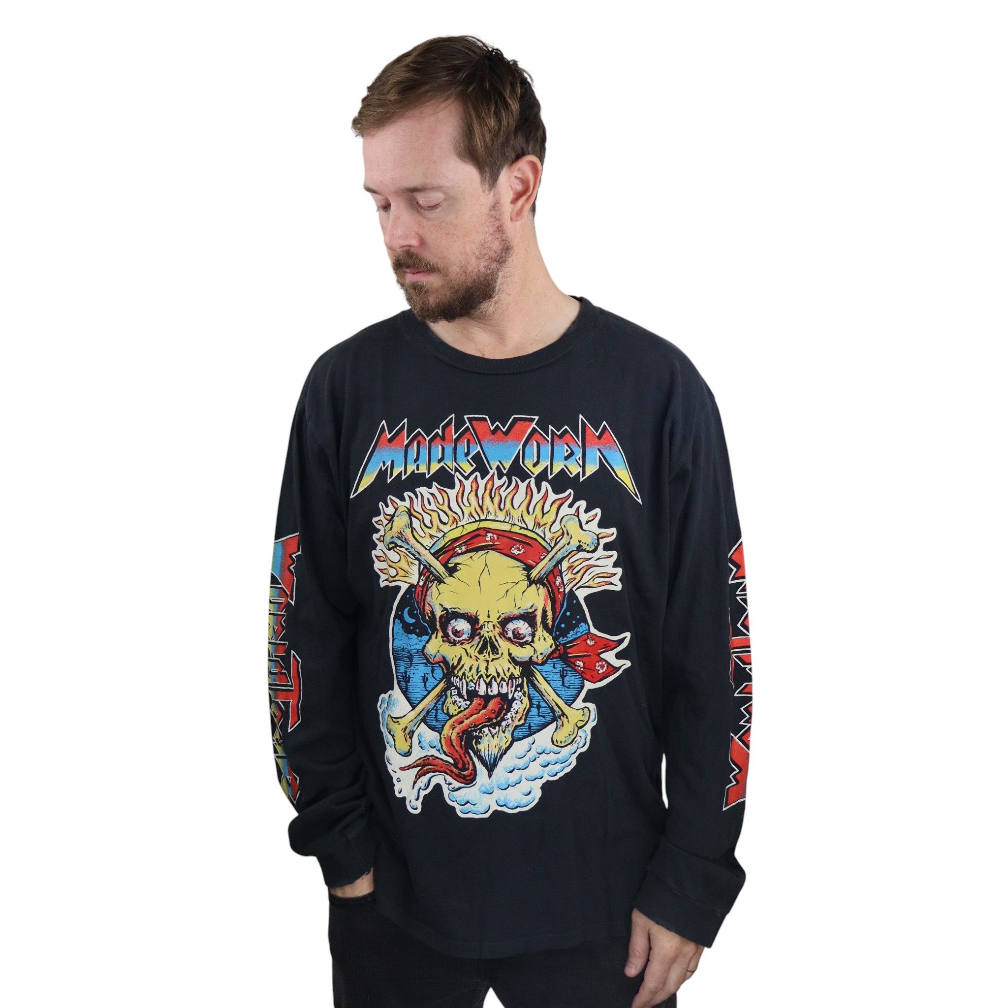 MadeWorn Madeworn World Tour Glow Skull Long Sleeve T Shirt L/XL Size US L / EU 52-54 / 3 - 1 Thumbnail